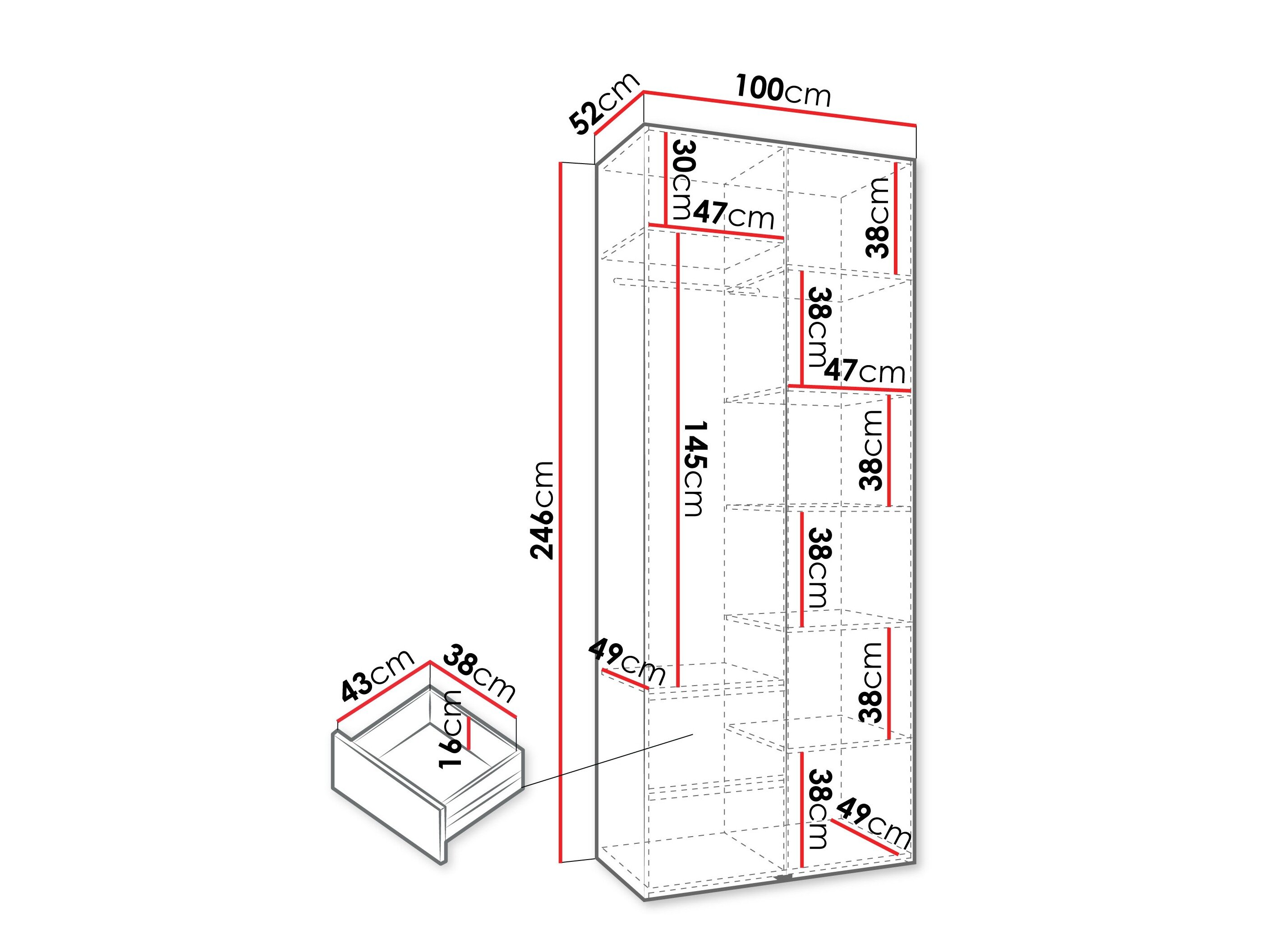 Garderobeskab Hartford 562 (Kashmir)
