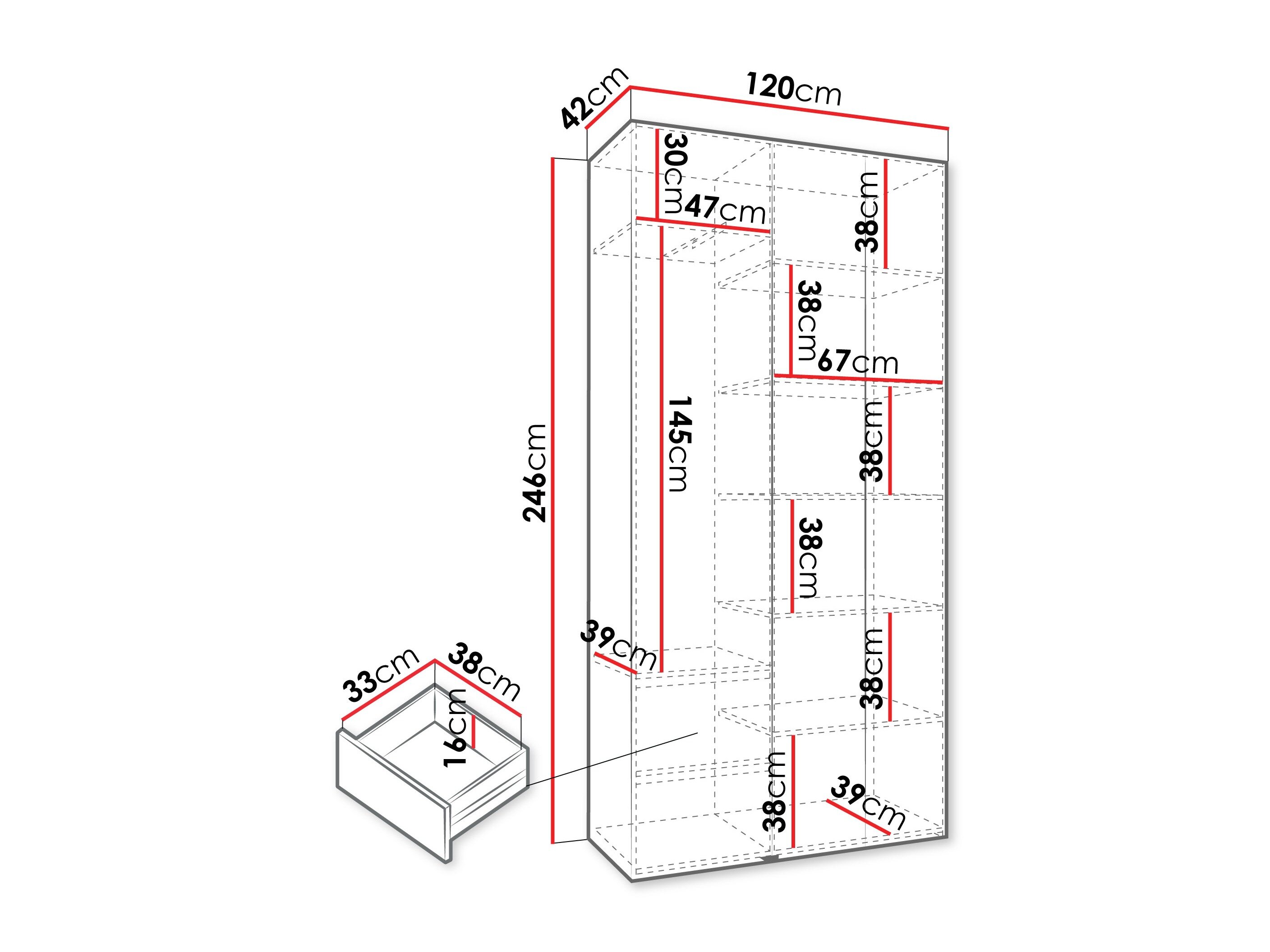 Garderobeskab Hartford 563 (Hvid)