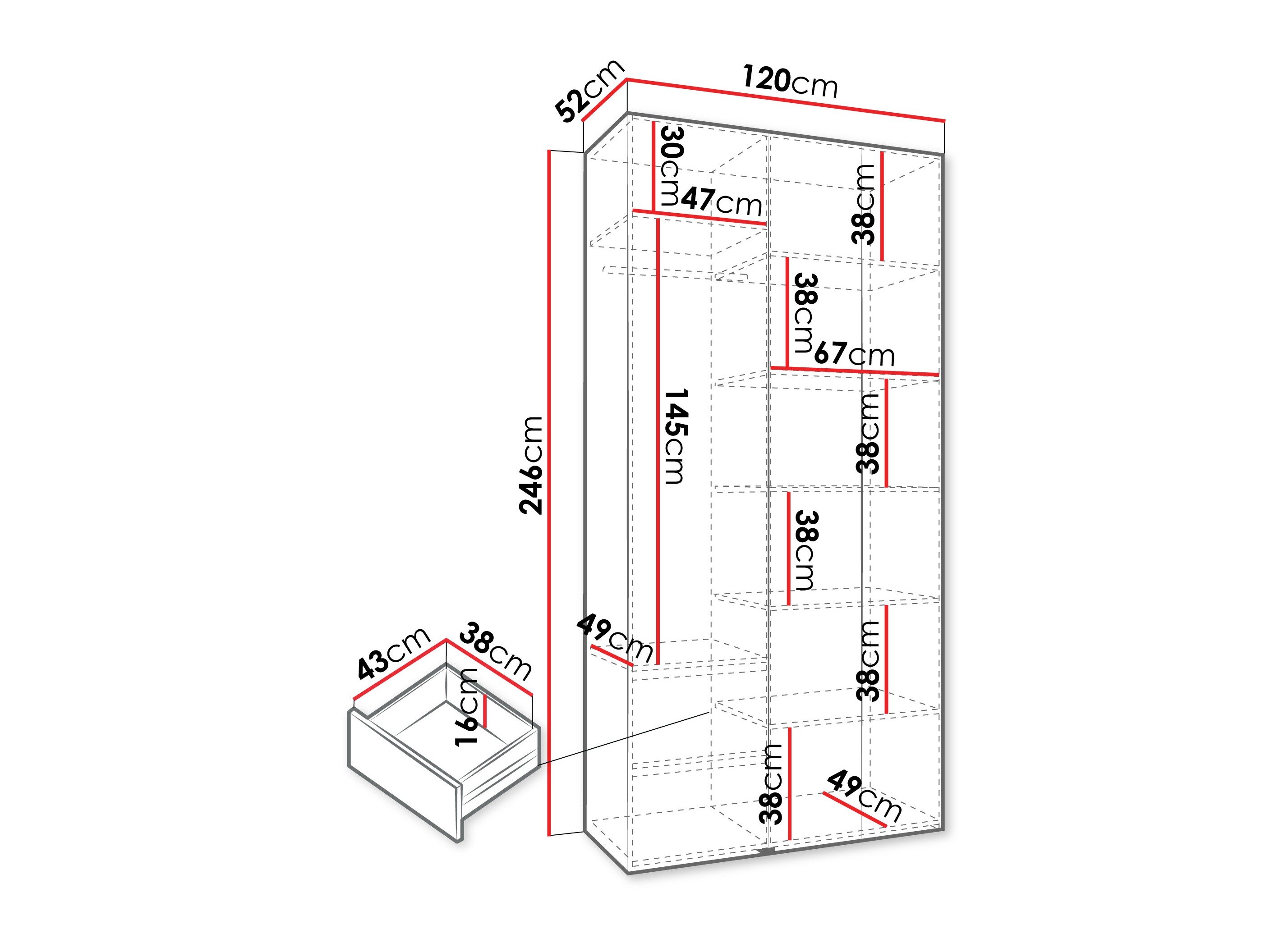 Garderobeskab Hartford 563 (Hvid)