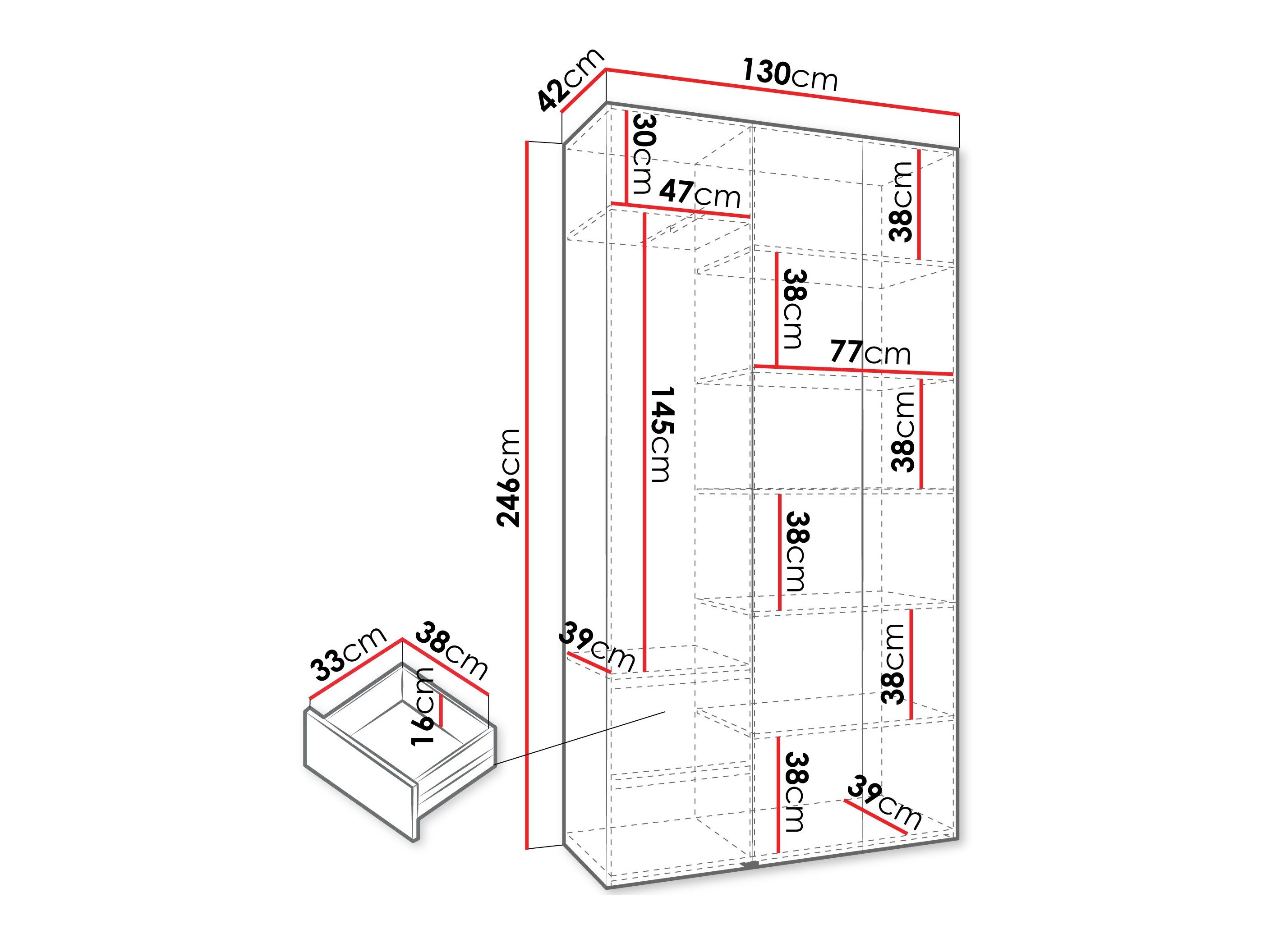 Garderobeskab Hartford 563 (Hvid)