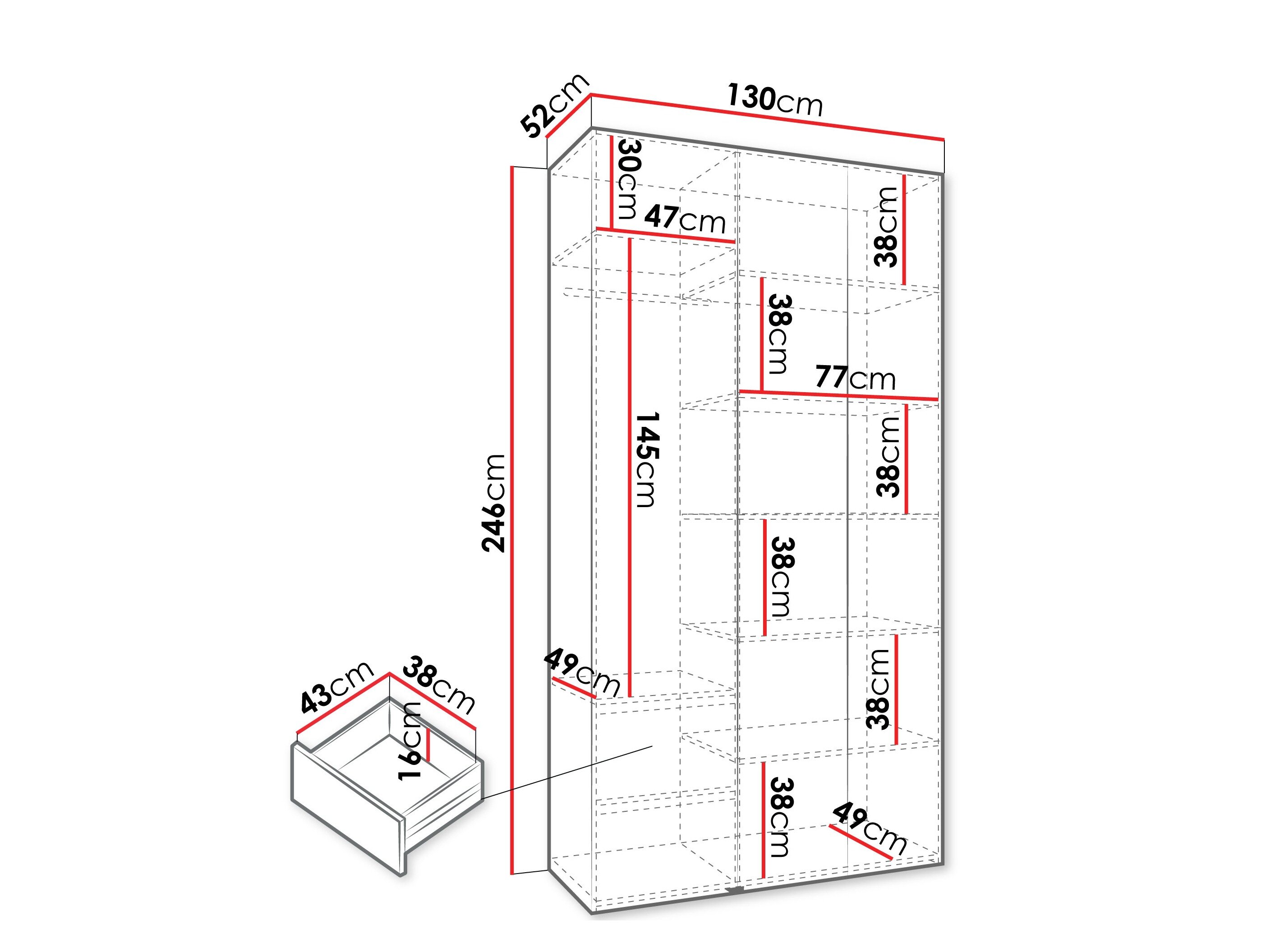 Garderobeskab Hartford 563 (Hvid)