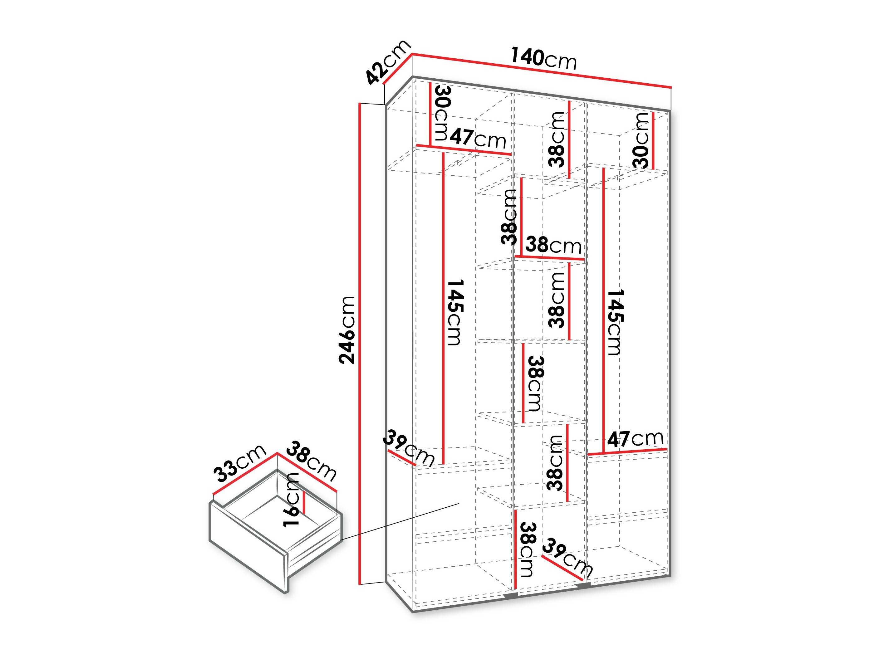 Garderobeskab Hartford 563 (Hvid)