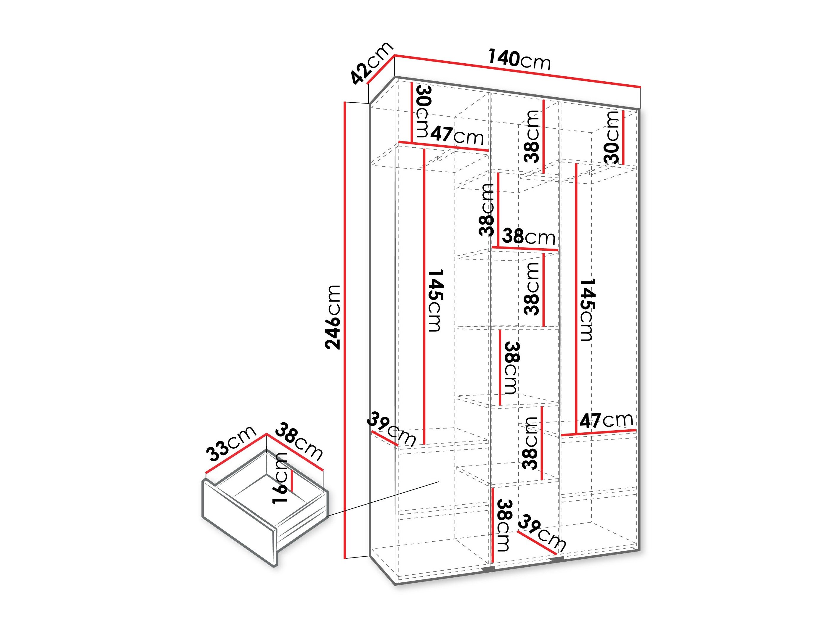 Garderobeskab Hartford 563 (Hvid)