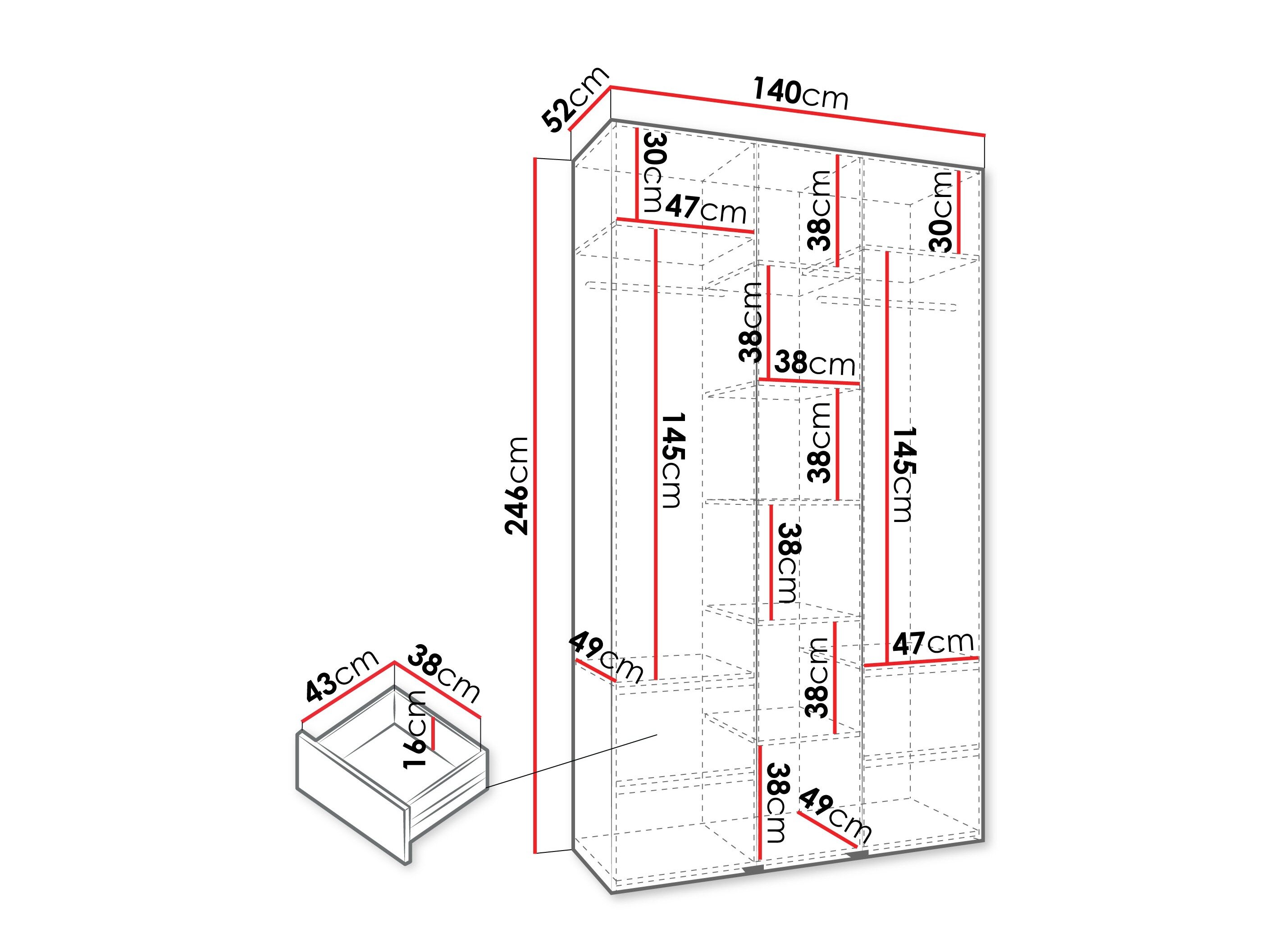 Garderobeskab Hartford 563 (Hvid)