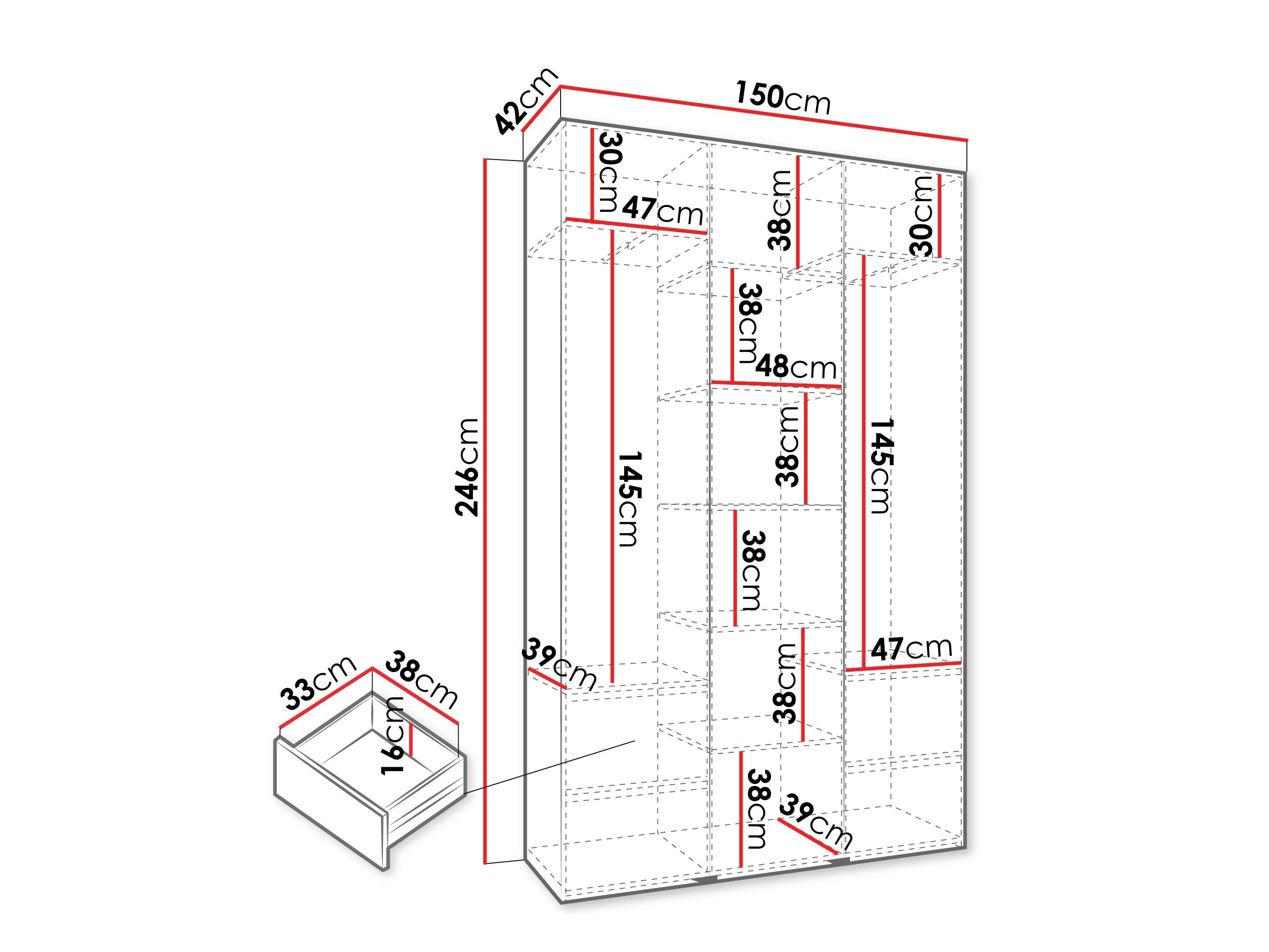 Garderobeskab Hartford 563 (Hvid)