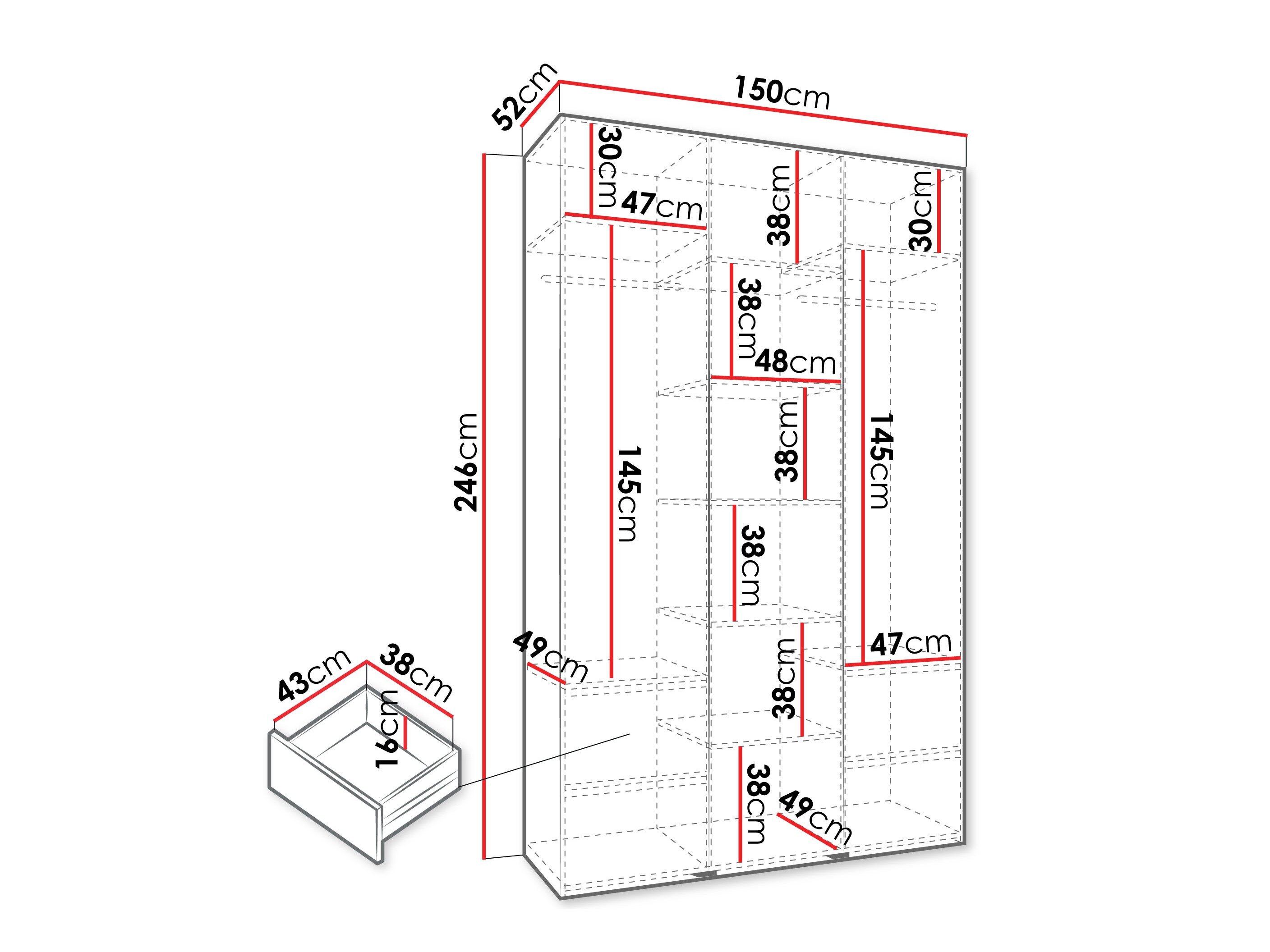 Garderobeskab Hartford 563 (Hvid)