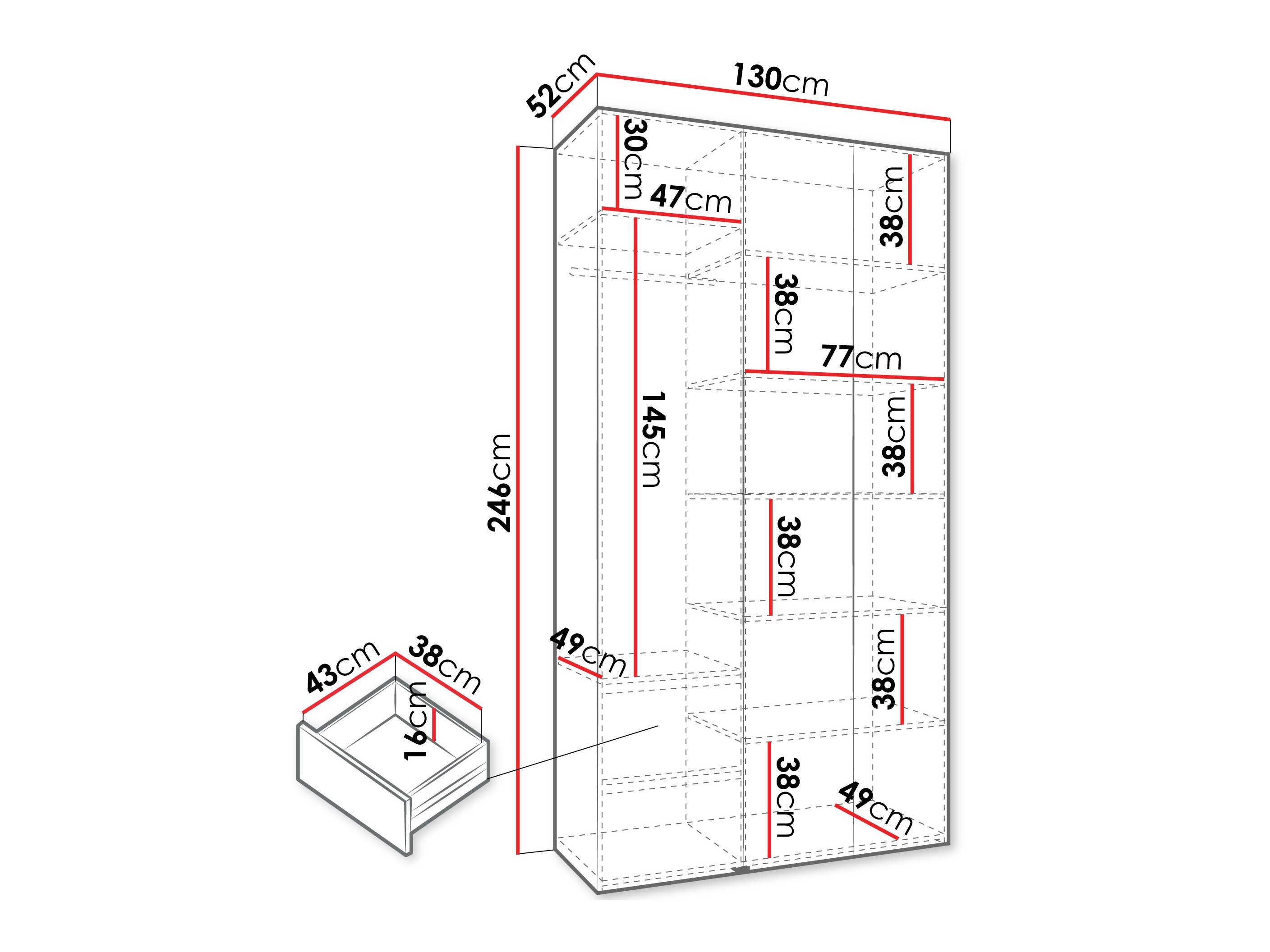 Garderobeskab Hartford 563 (Kashmir)