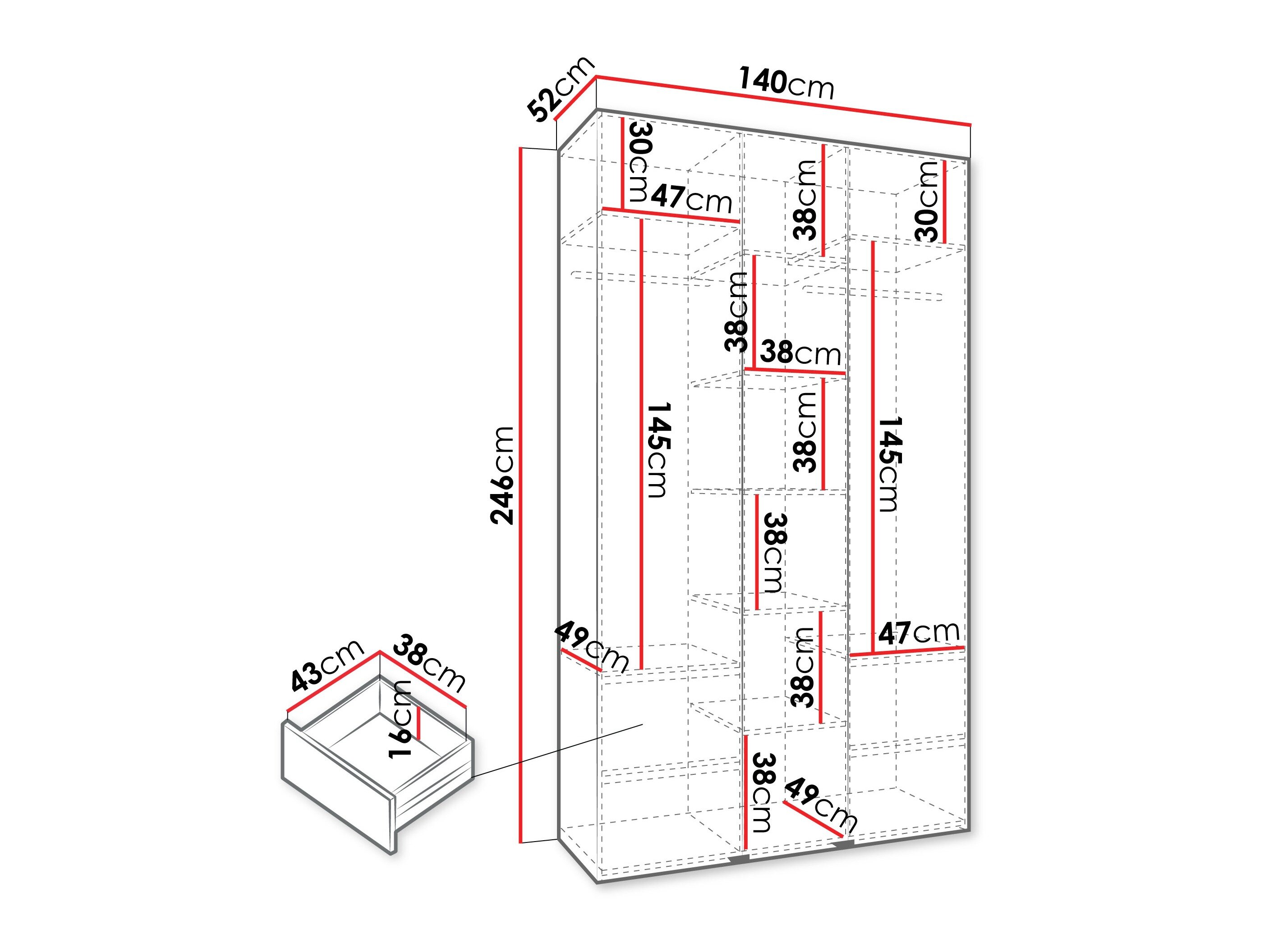 Garderobeskab Hartford 563 (Kashmir)