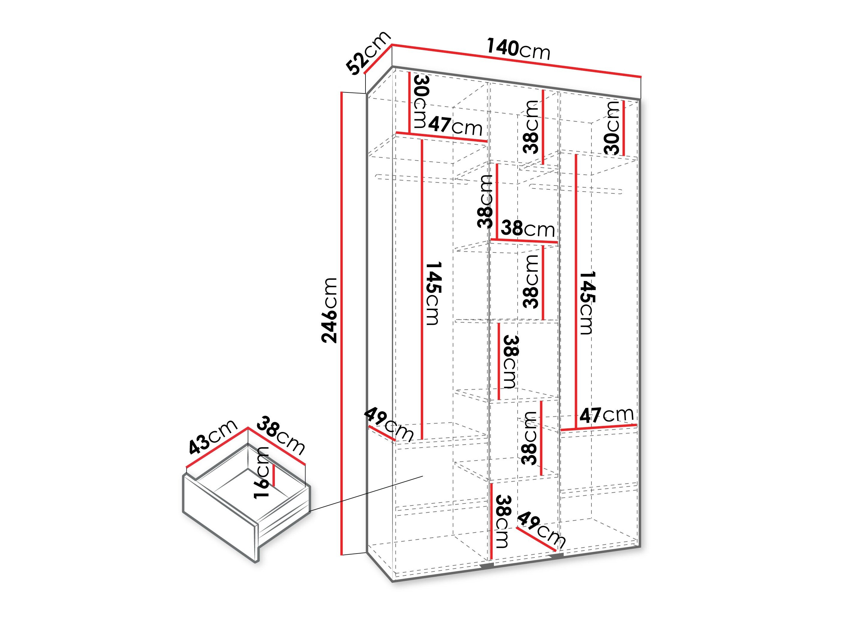Garderobeskab Hartford 563 (Kashmir)