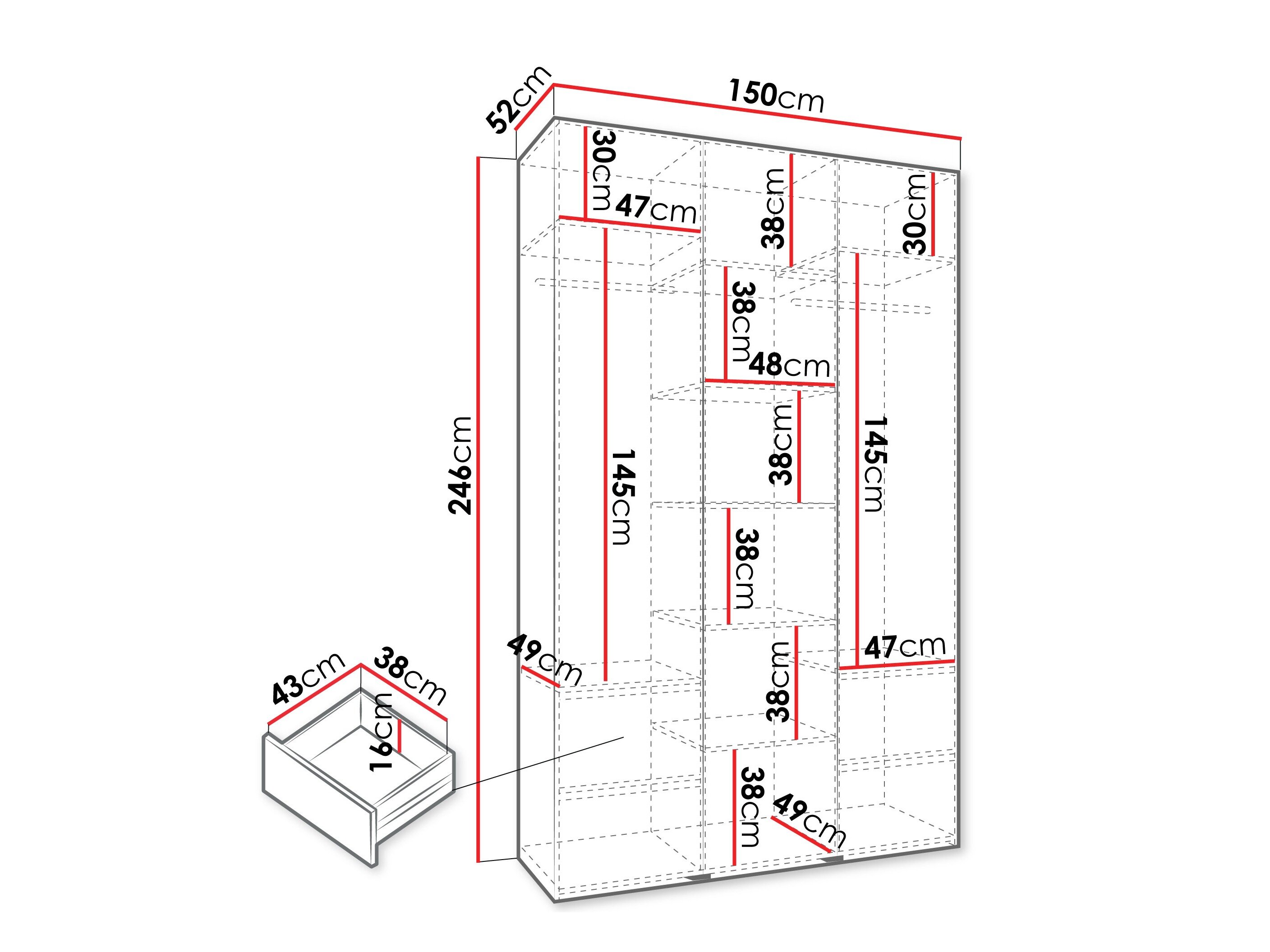 Garderobeskab Hartford 563 (Kashmir)