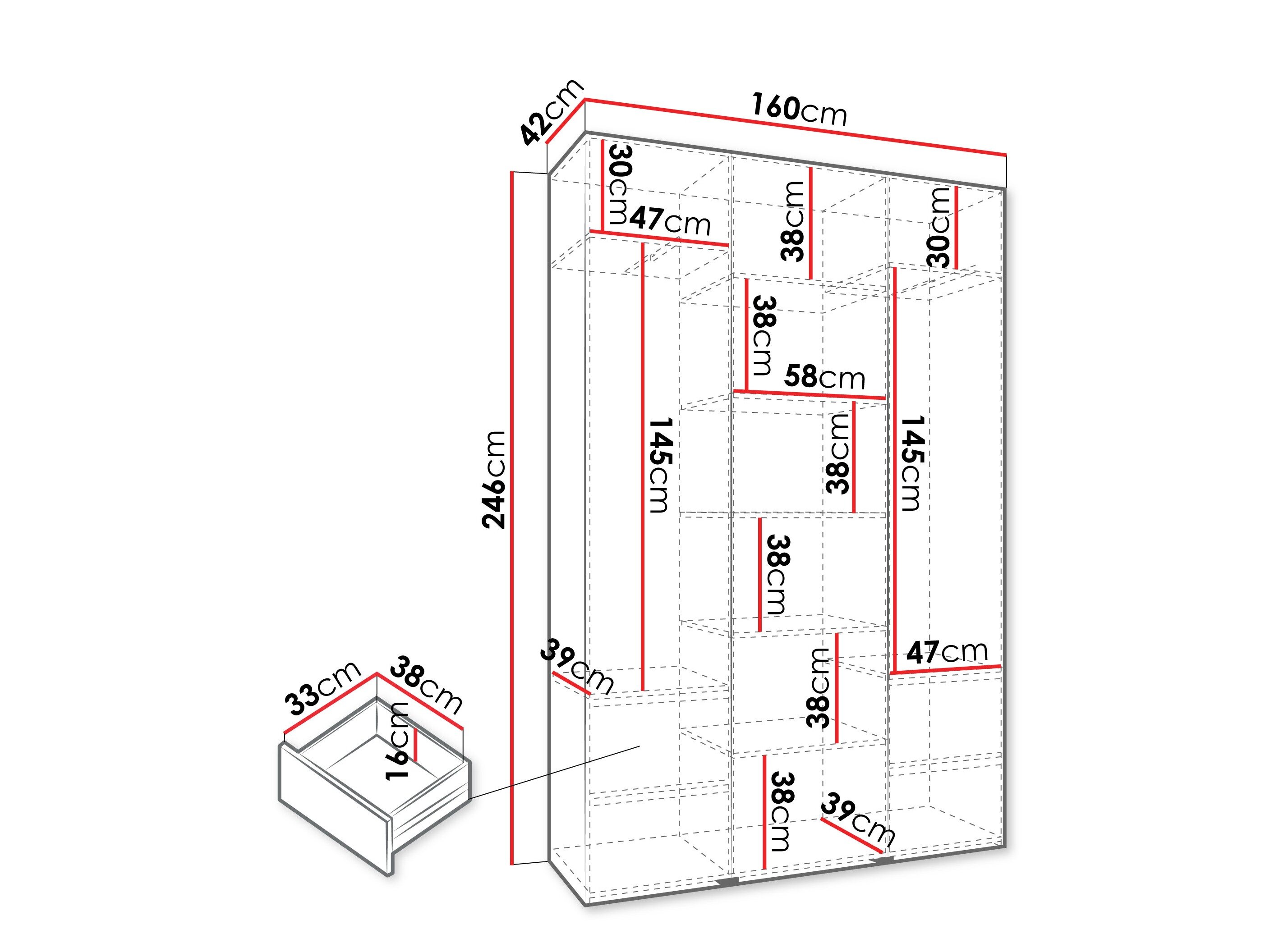 Garderobeskab Hartford 563 (Kashmir)