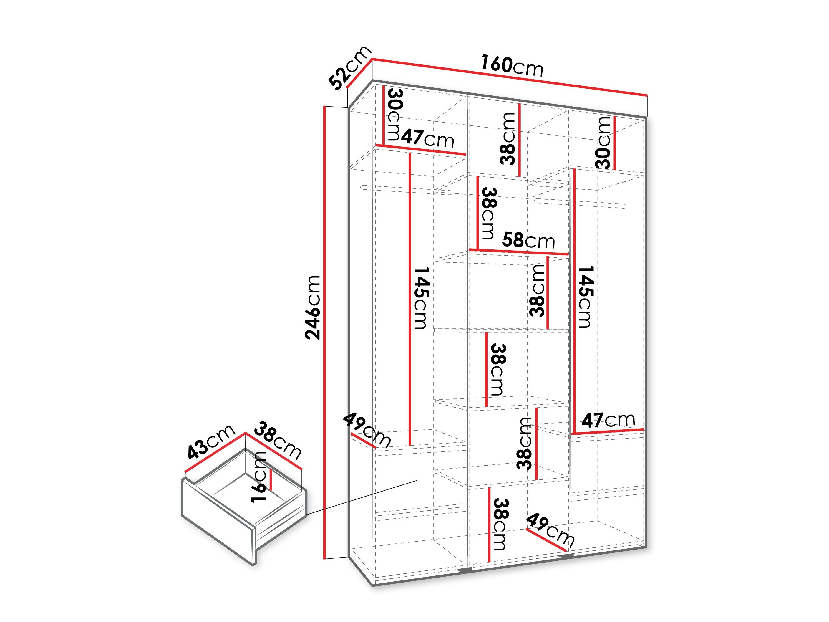 Garderobeskab Hartford 563 (Kashmir)