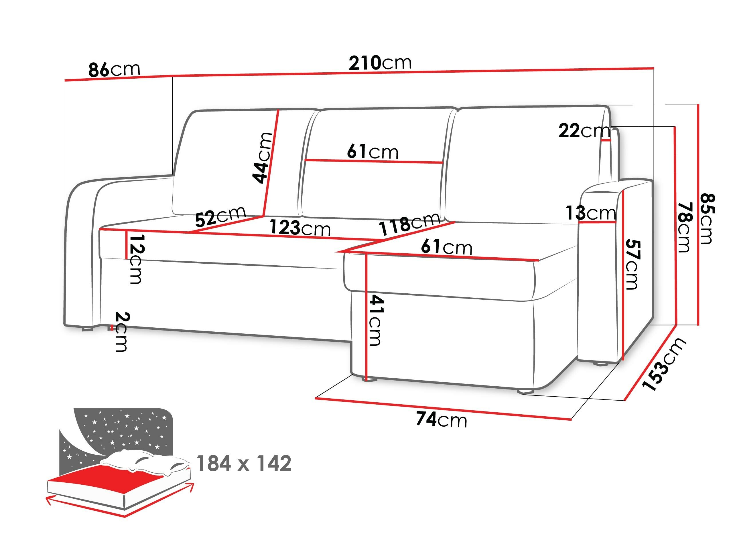 Hjørnesofa Rome 106 (Lux 06)