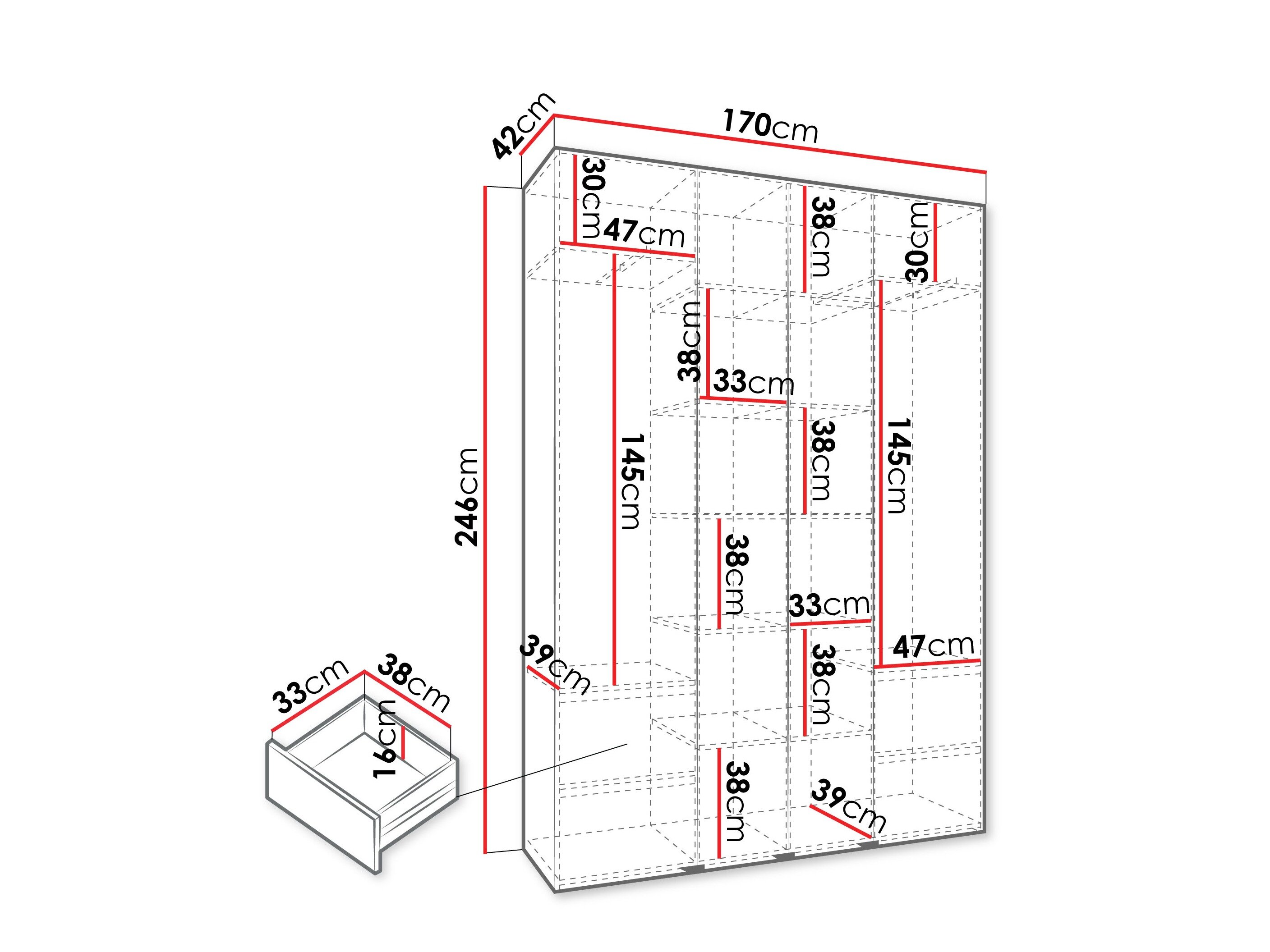 Garderobeskab Hartford 564 (Hvid)
