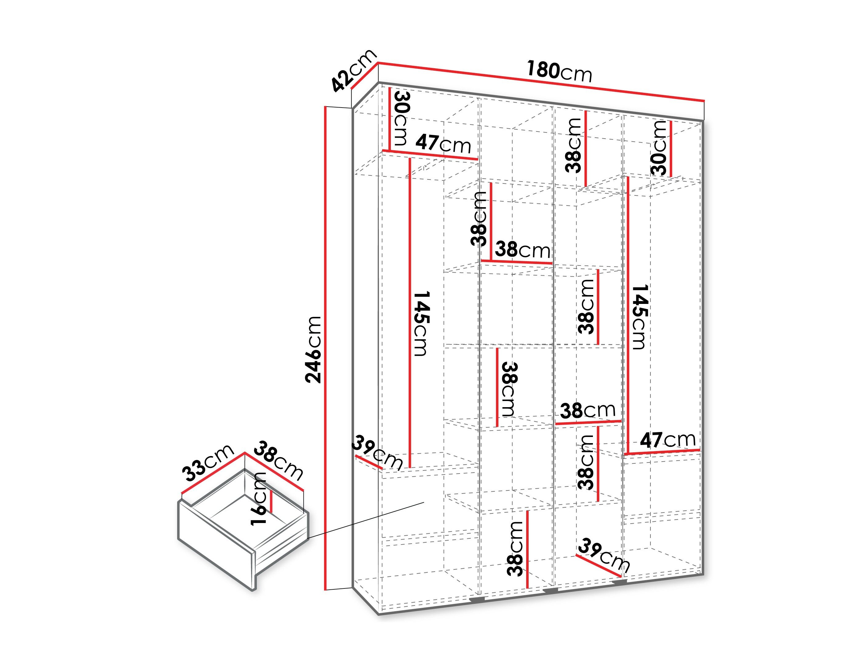 Garderobeskab Hartford 564 (Hvid)