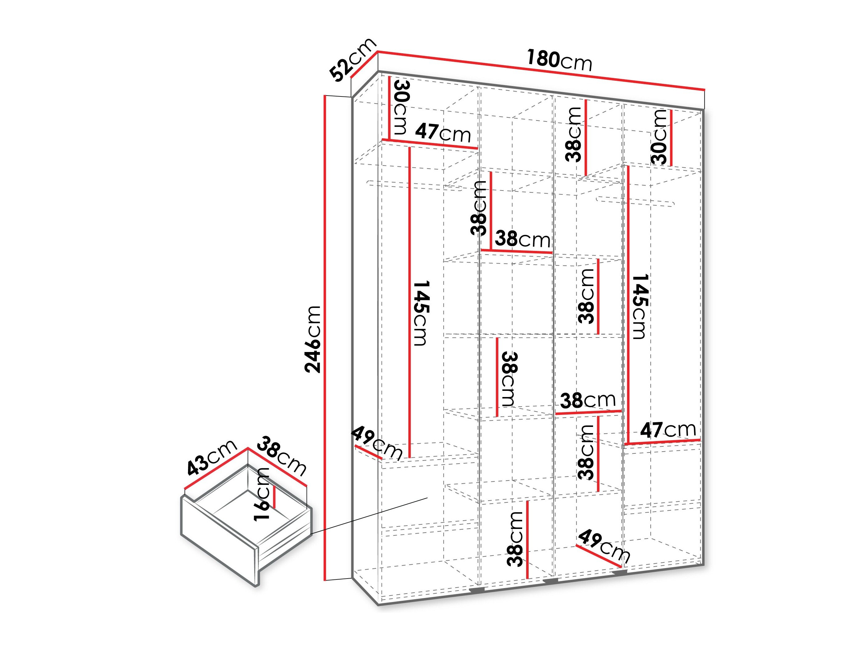 Garderobeskab Hartford 564 (Hvid)