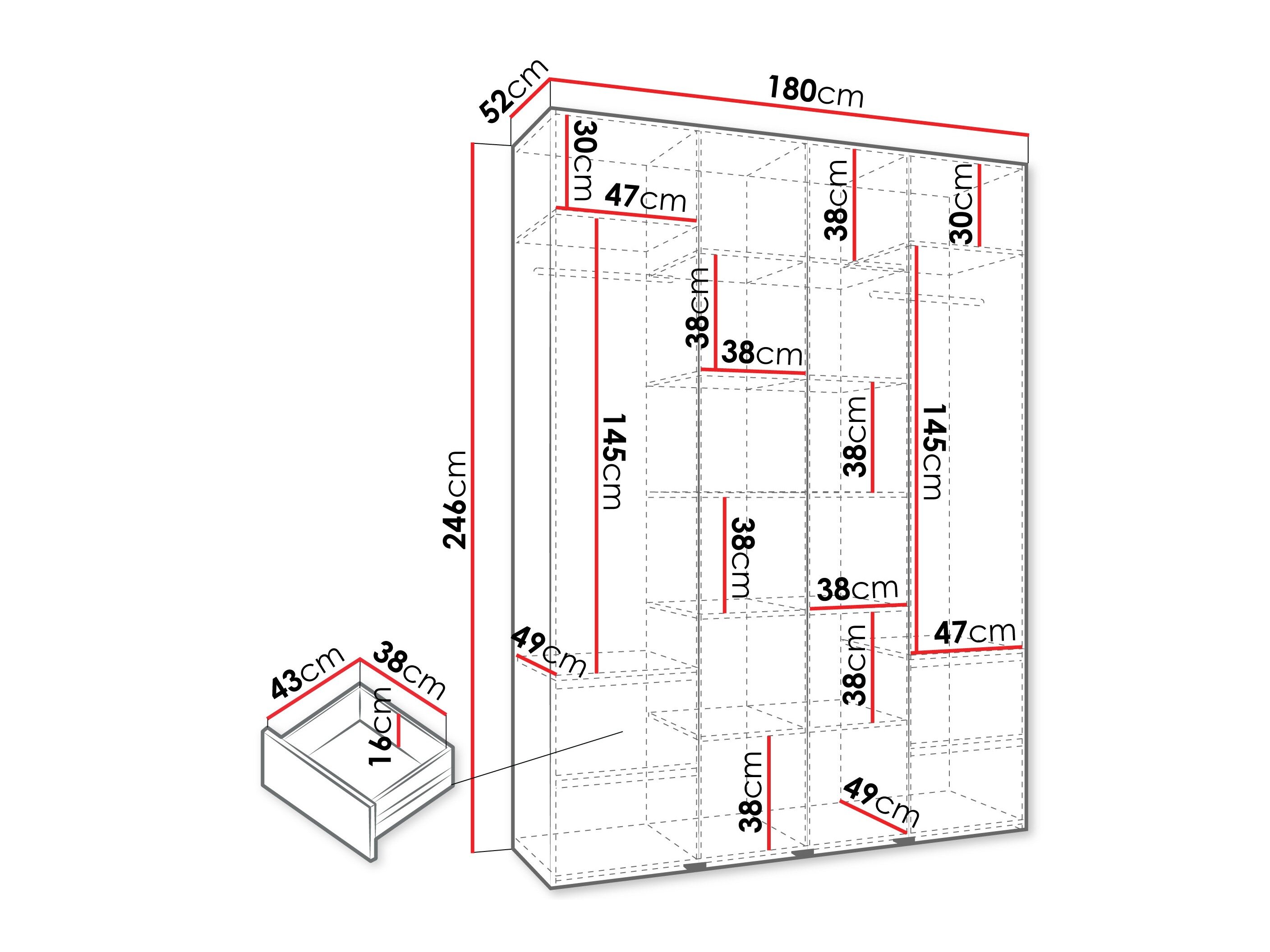 Garderobeskab Hartford 564 (Hvid)