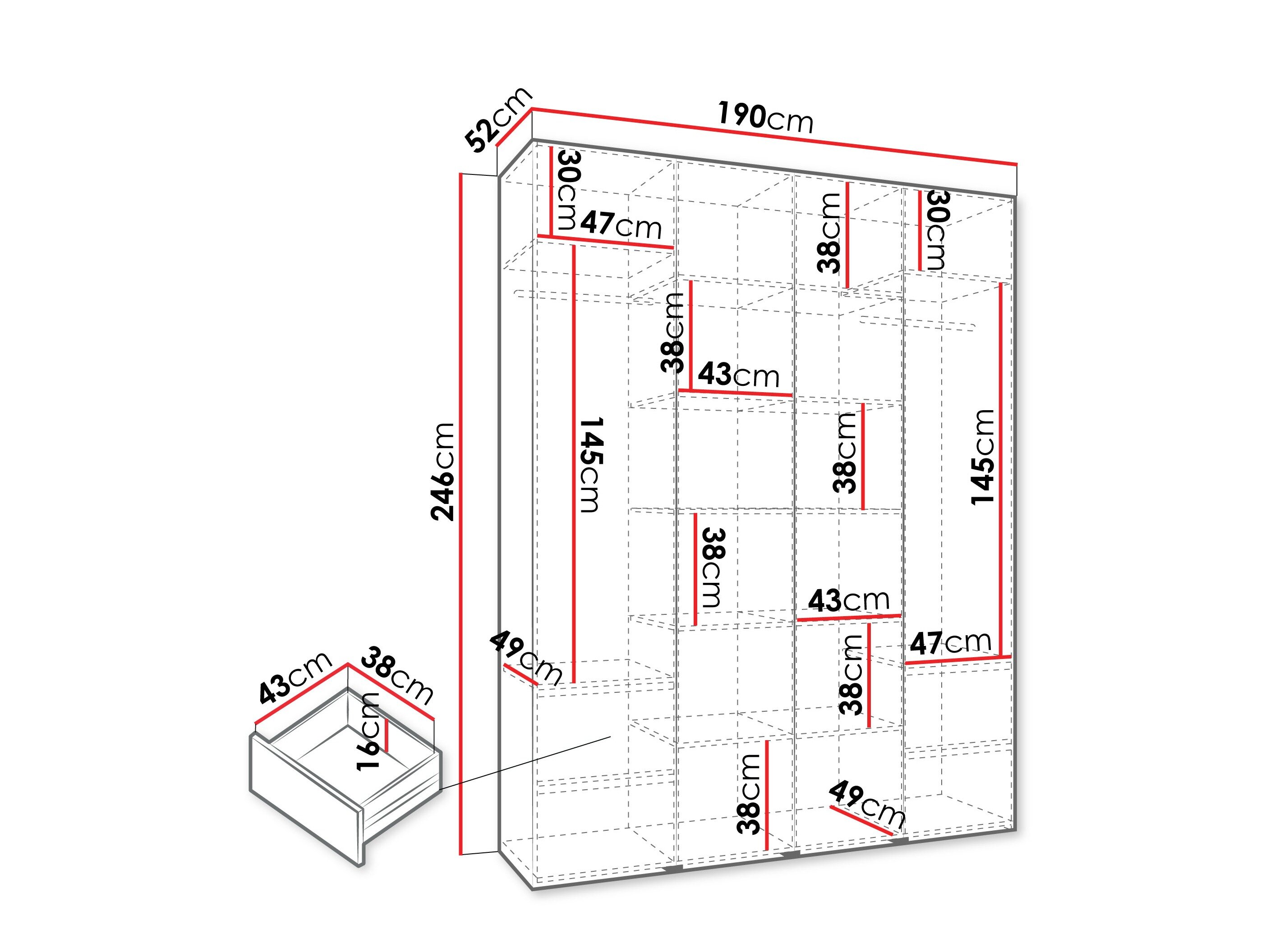 Garderobeskab Hartford 564 (Hvid)