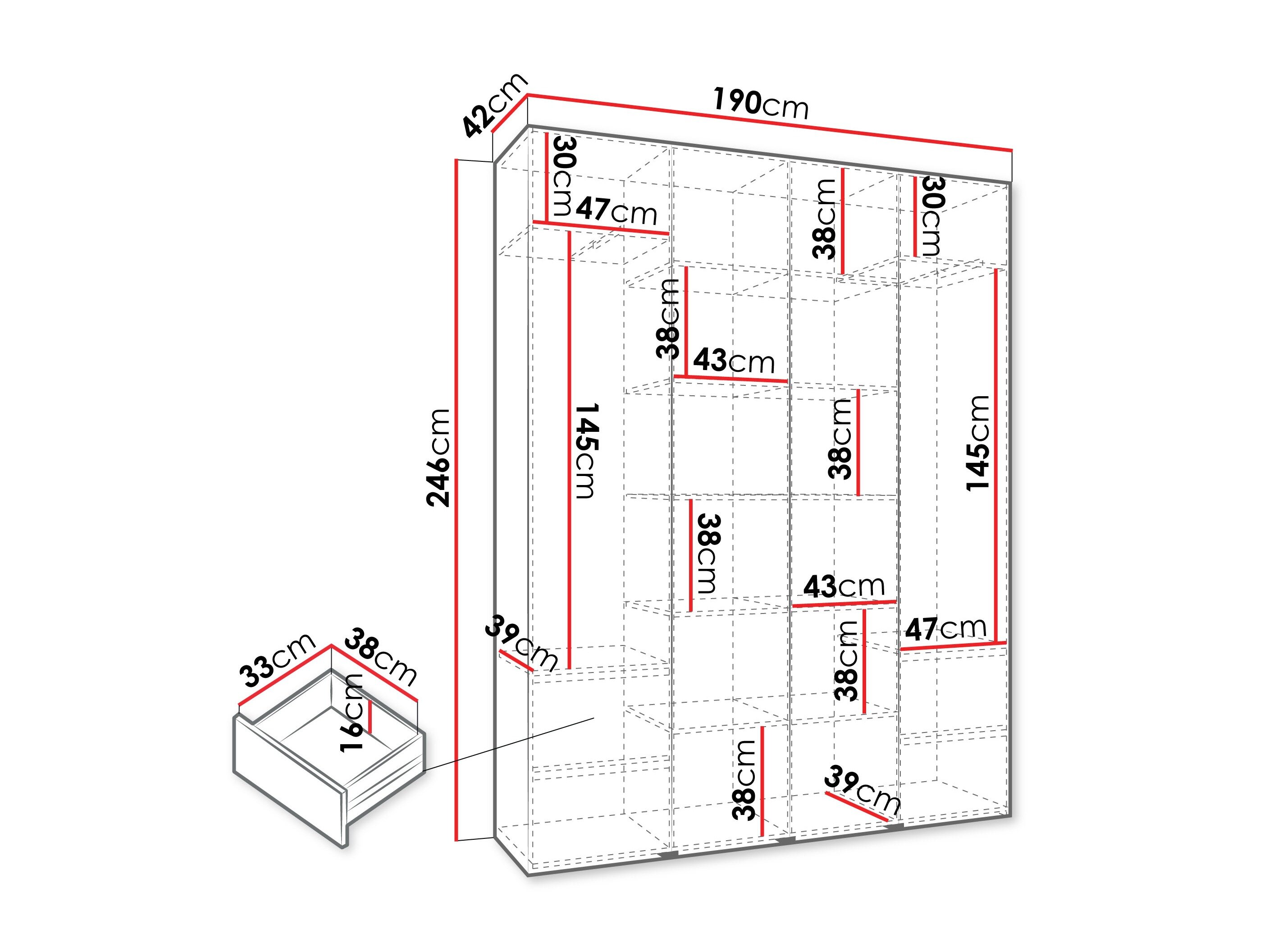 Garderobeskab Hartford 564 (Hvid)