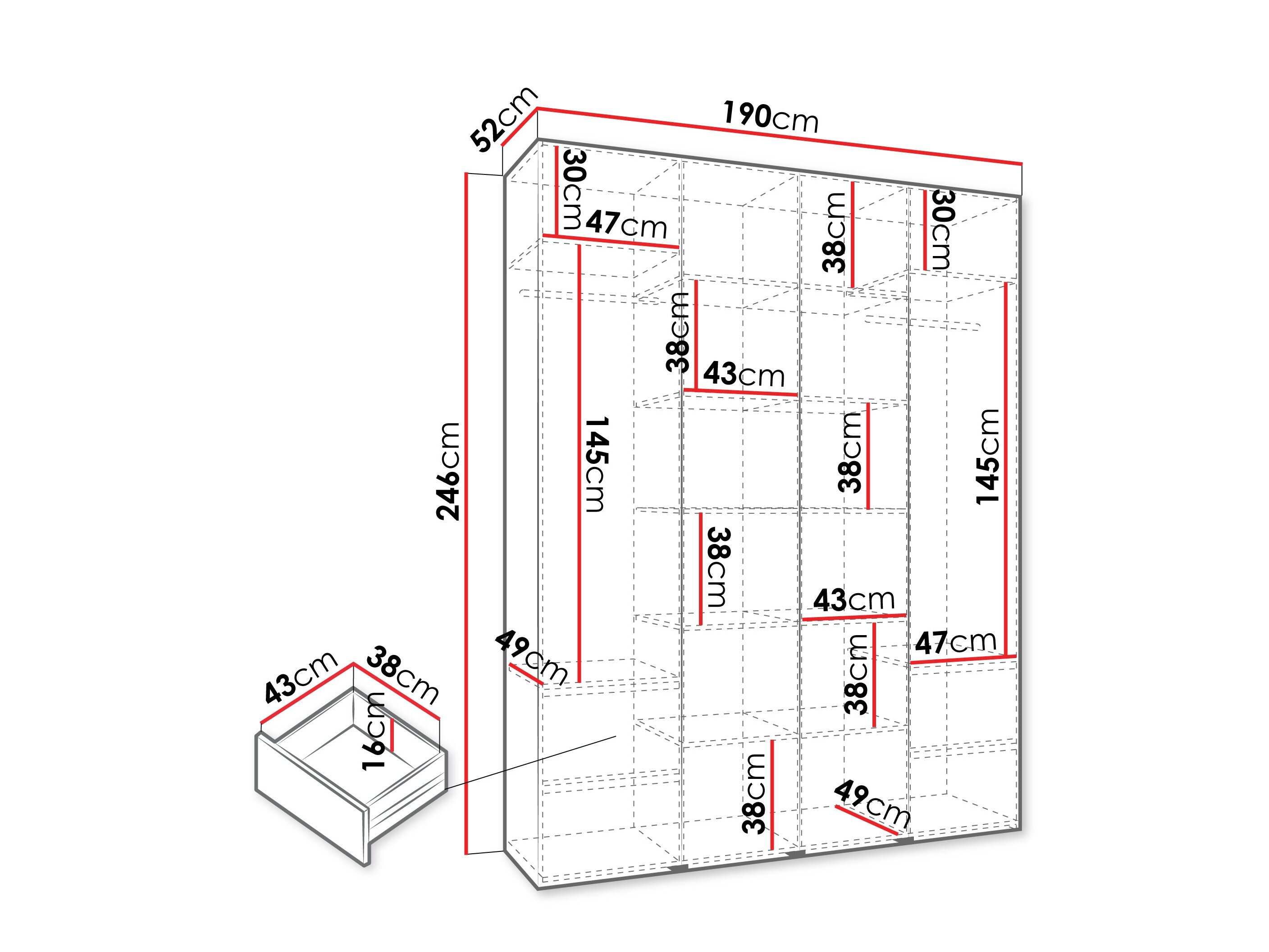 Garderobeskab Hartford 564 (Hvid)