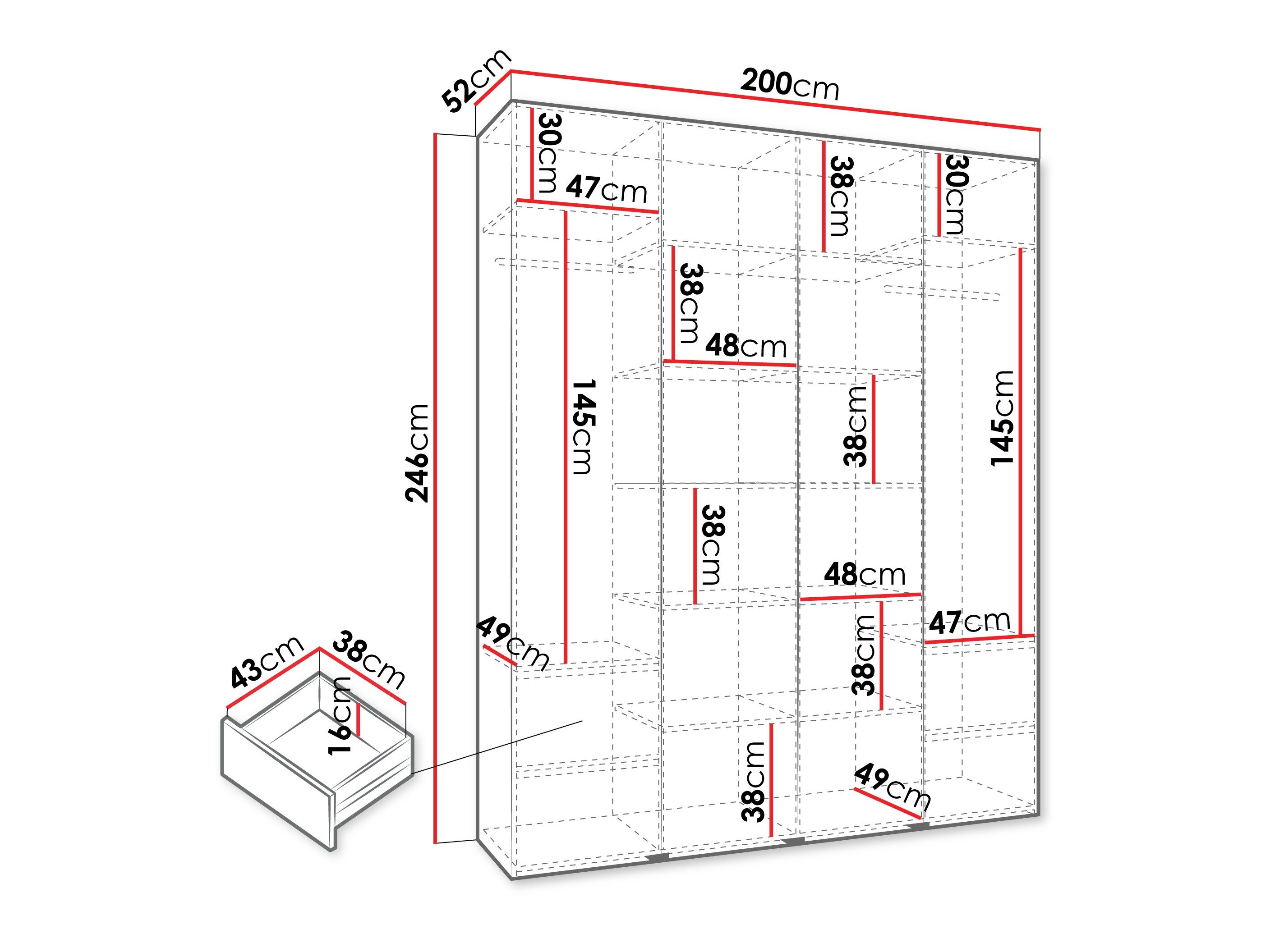 Garderobeskab Hartford 564 (Hvid)