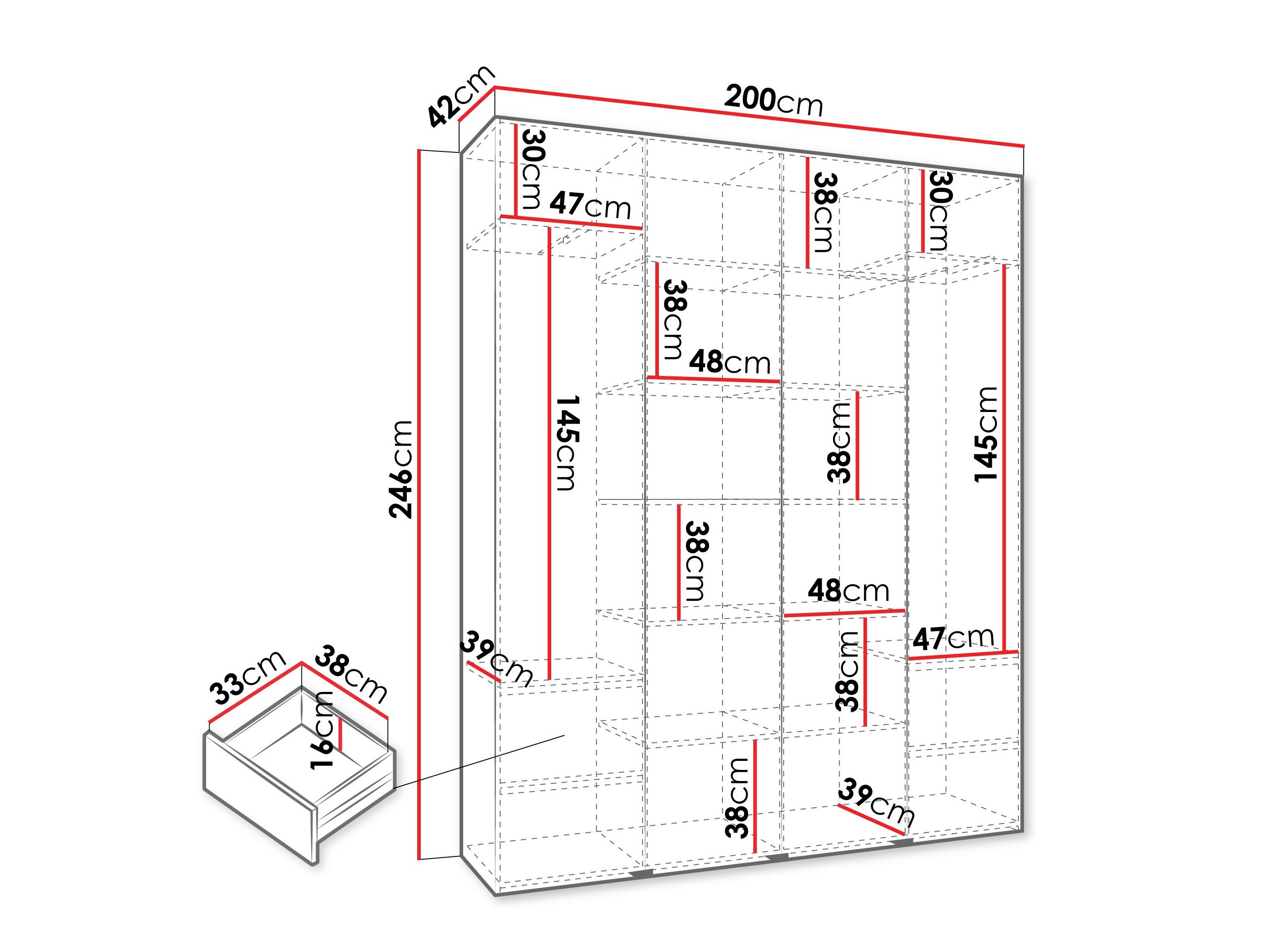 Garderobeskab Hartford 564 (Hvid)