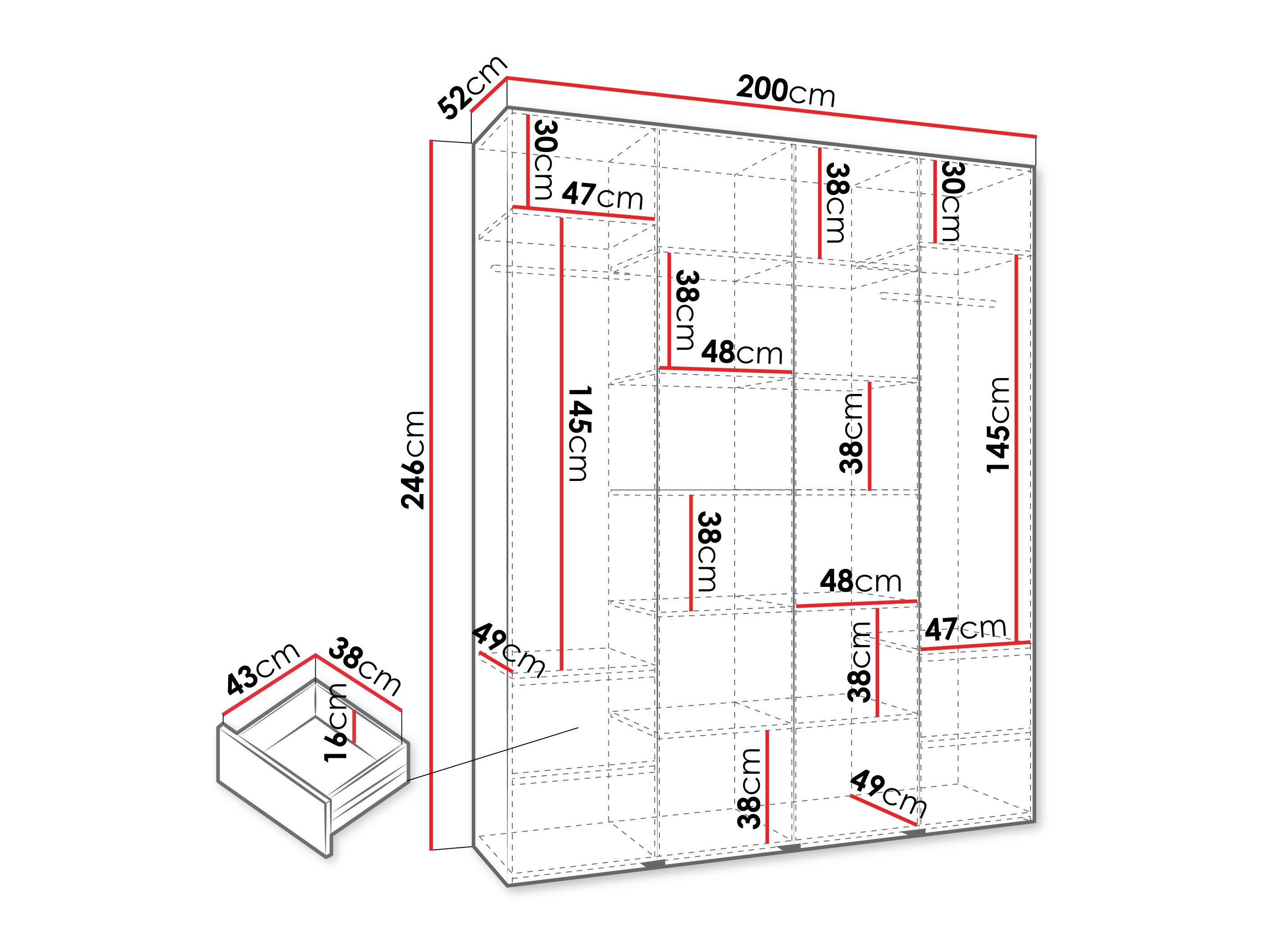 Garderobeskab Hartford 564 (Hvid)