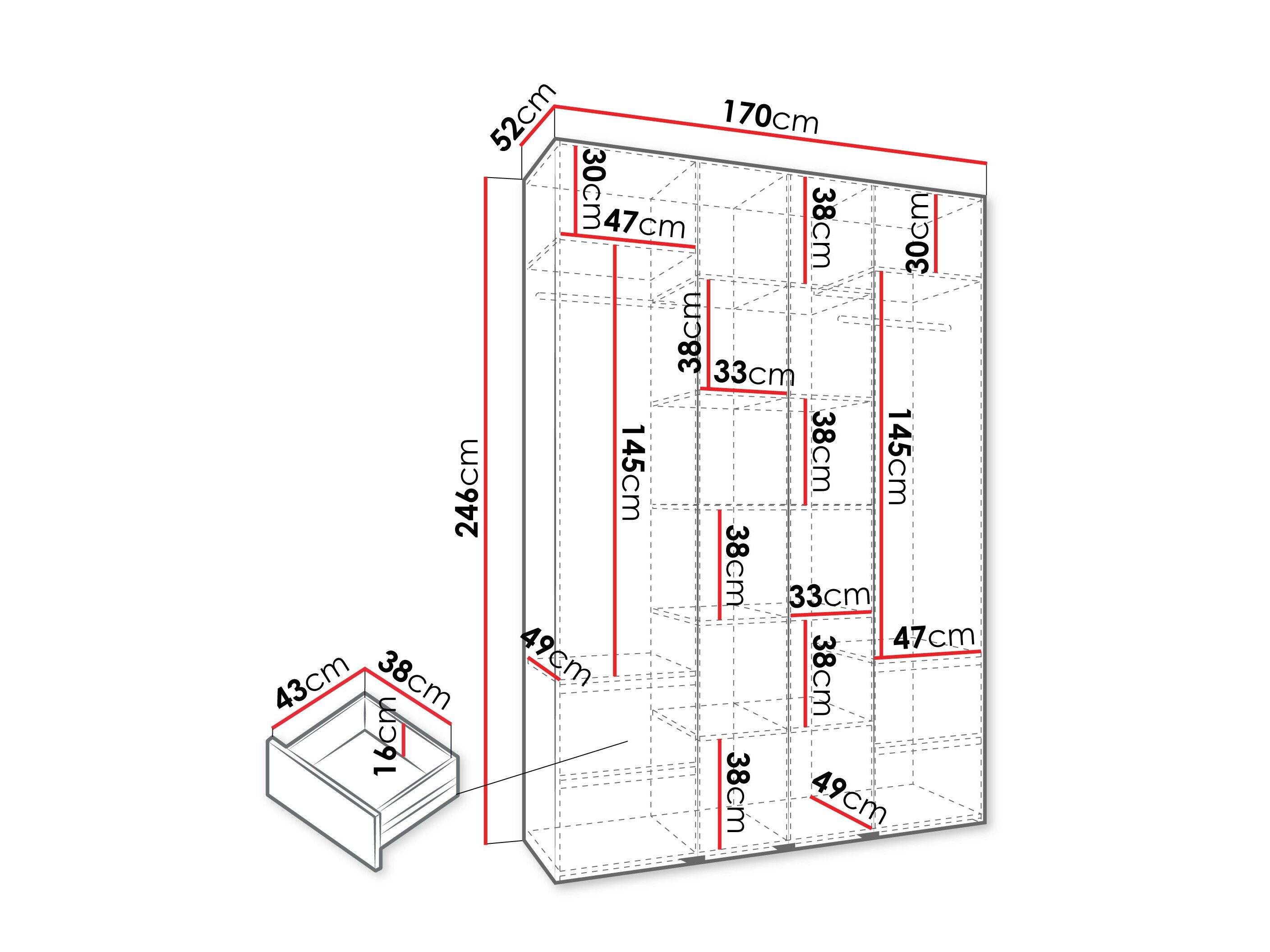 Garderobeskab Hartford 564 (Kashmir)