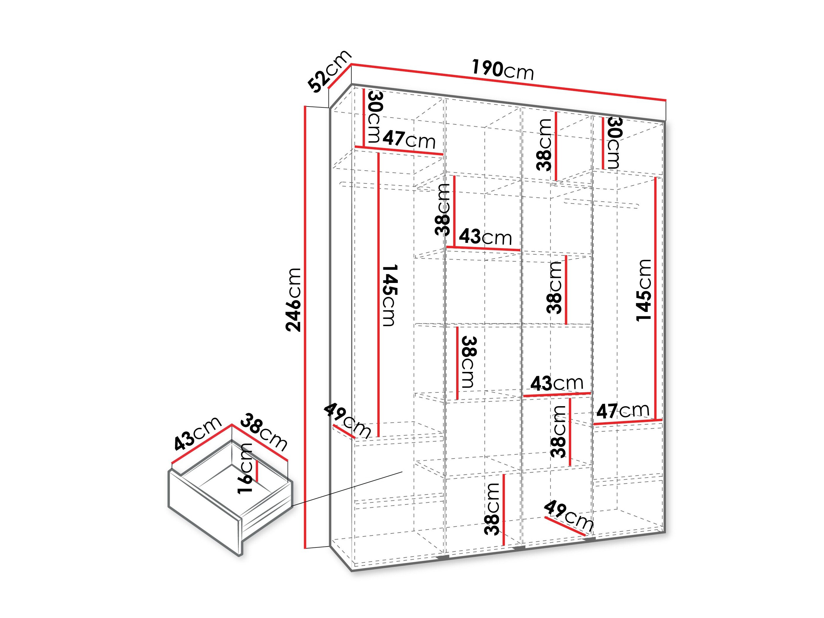 Garderobeskab Hartford 564 (Kashmir)