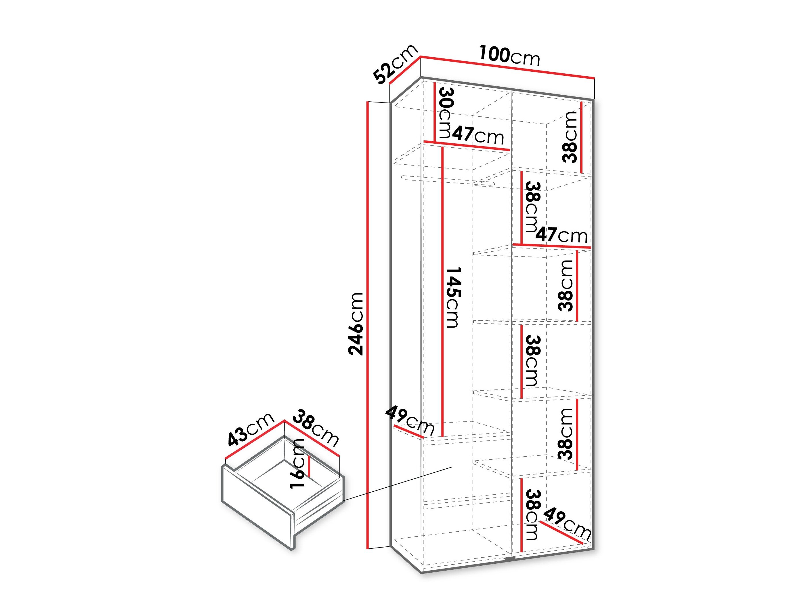 Garderobeskab Hartford 569 (Hvid)