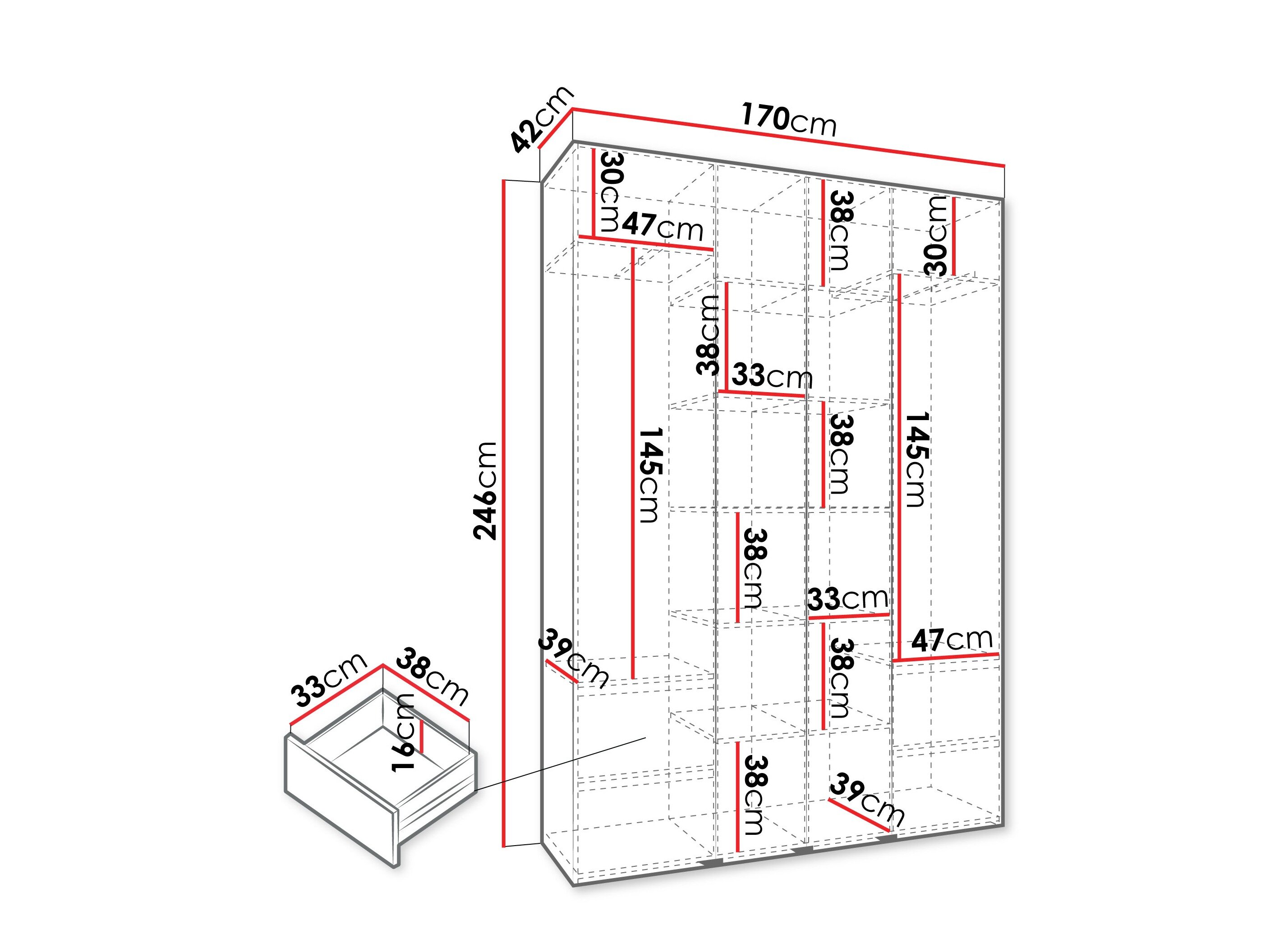 Garderobeskab Hartford 570 (Hvid)