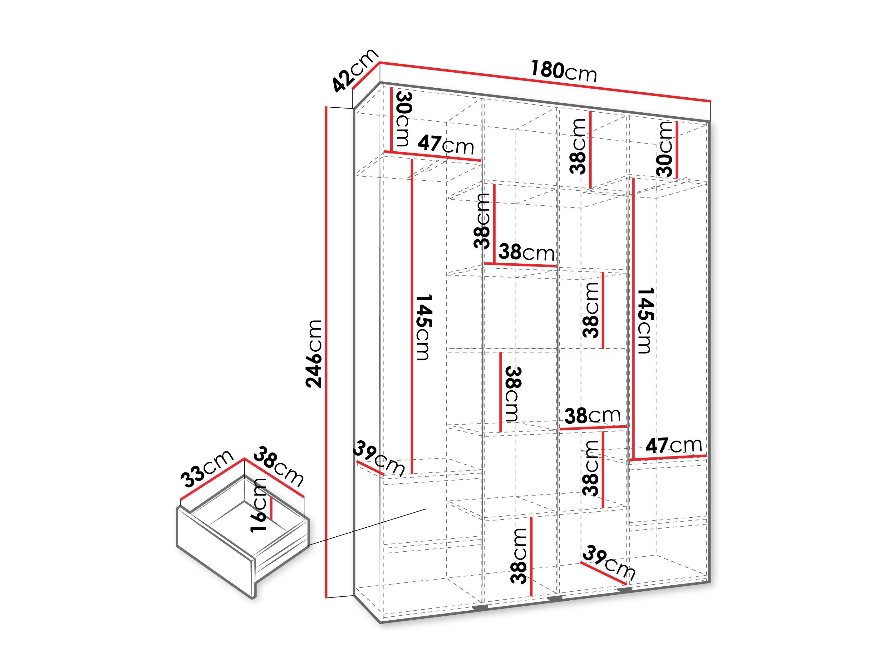 Garderobeskab Hartford 570 (Hvid)