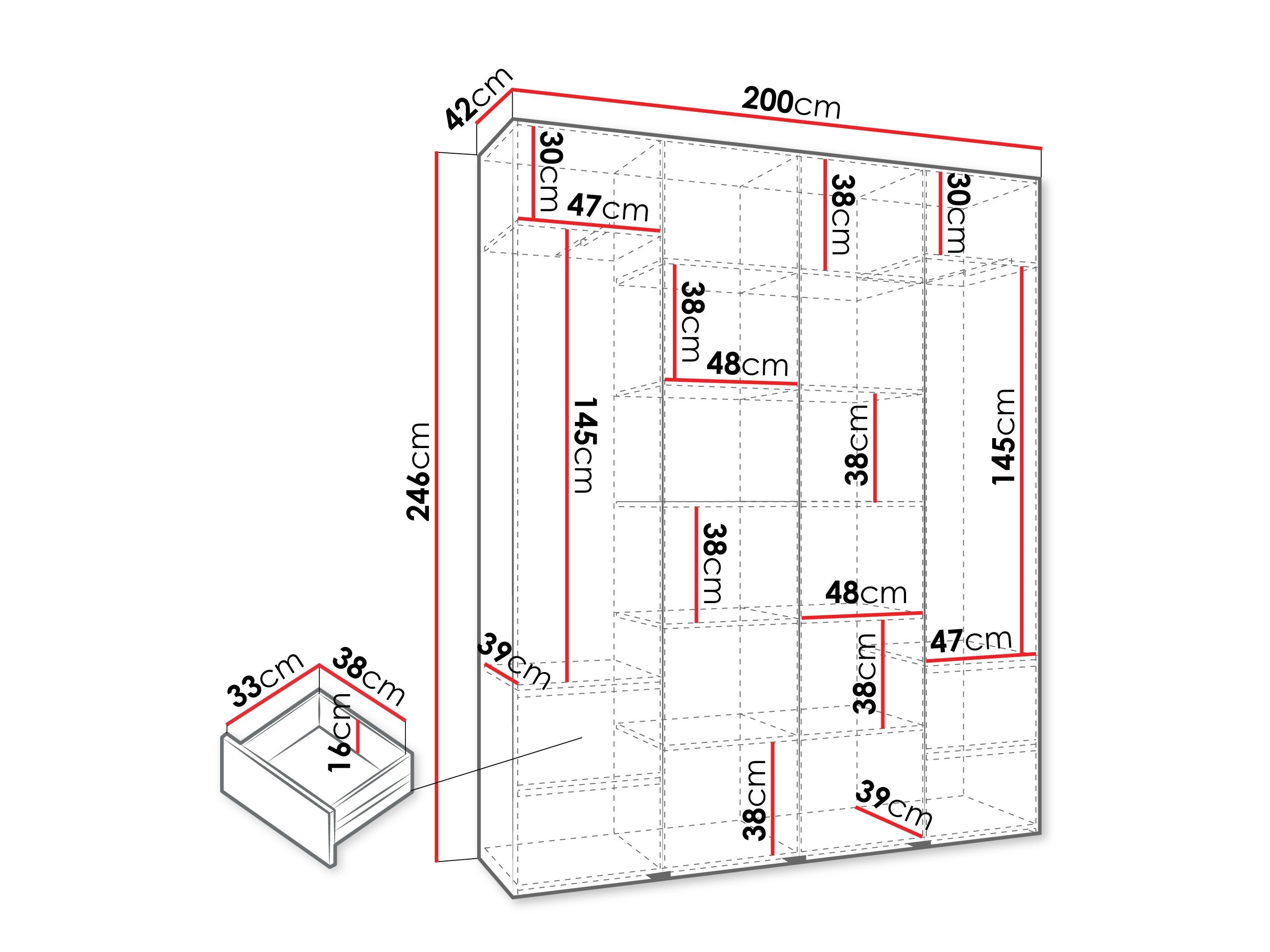 Garderobeskab Hartford 570 (Hvid)