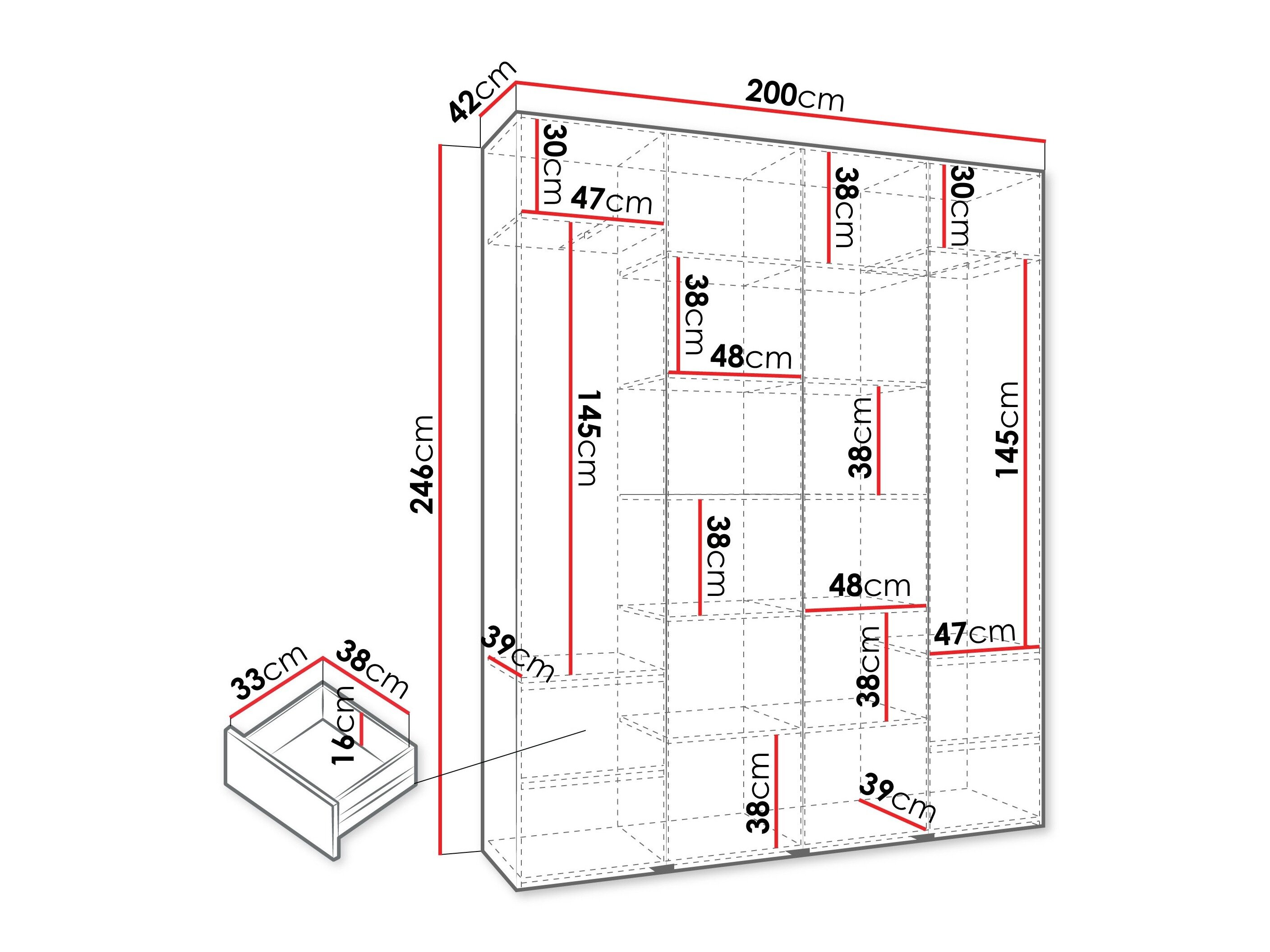 Garderobeskab Hartford 570 (Hvid)