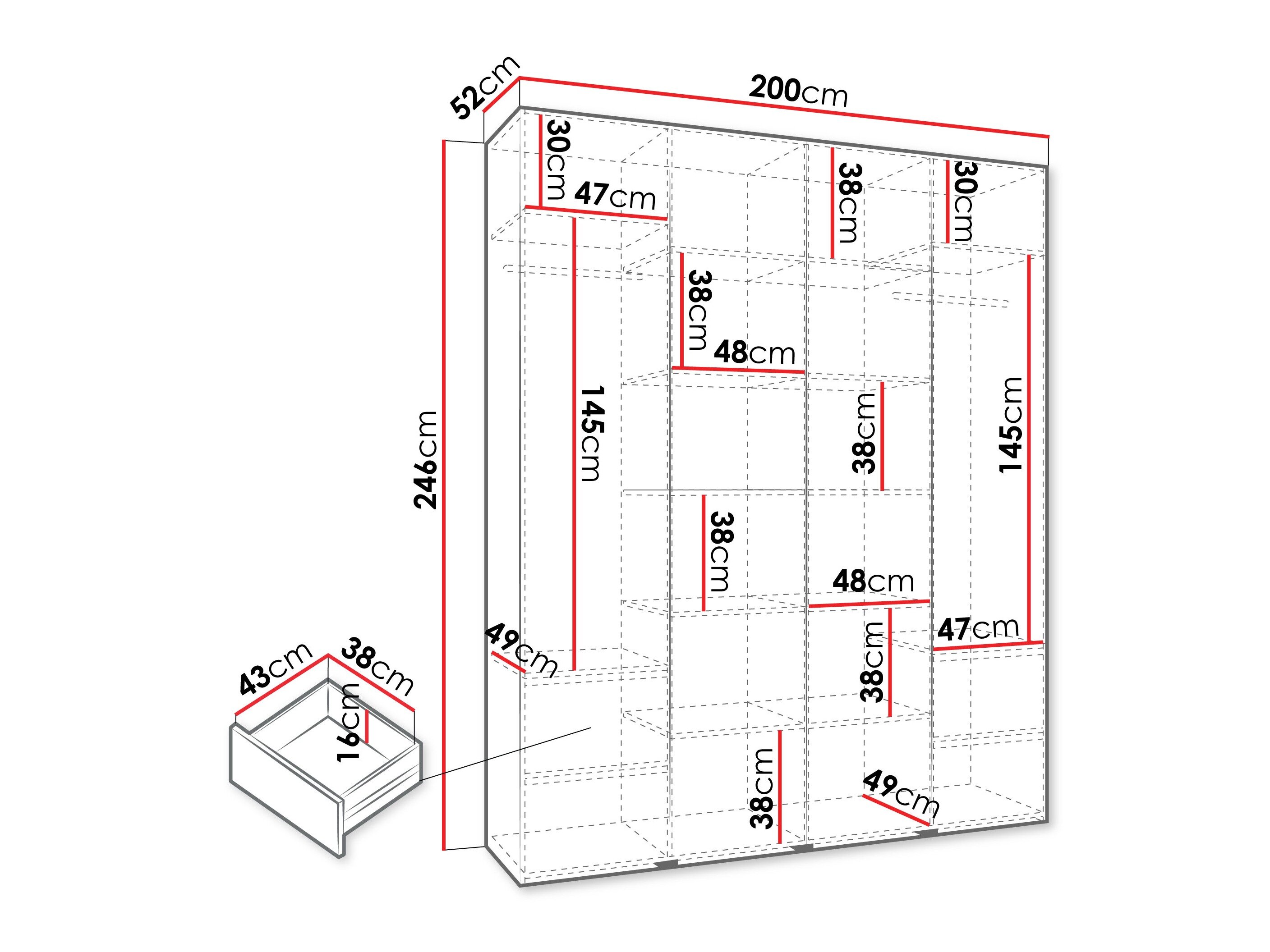 Garderobeskab Hartford 570 (Hvid)
