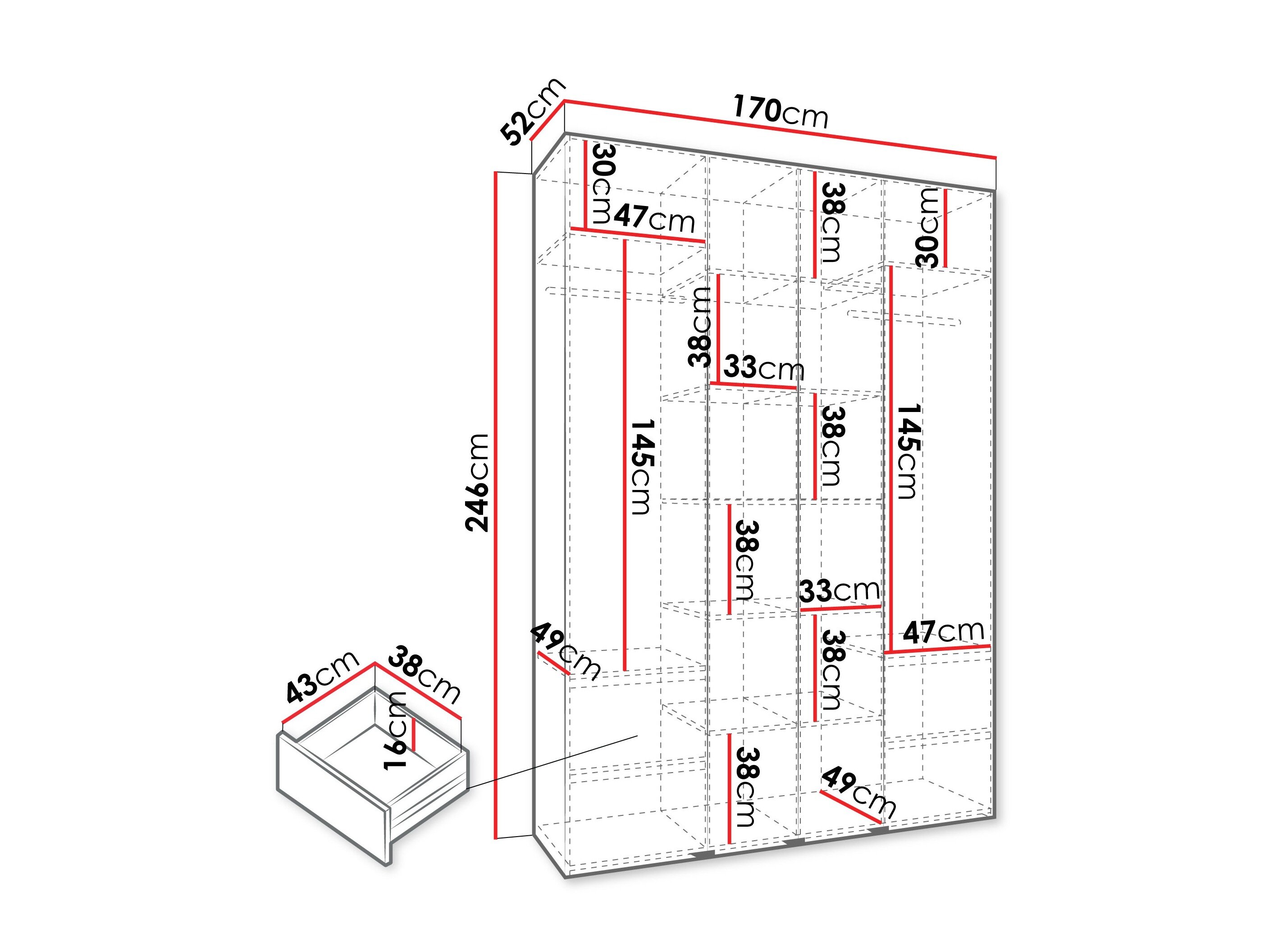 Garderobeskab Hartford 570 (Kashmir)
