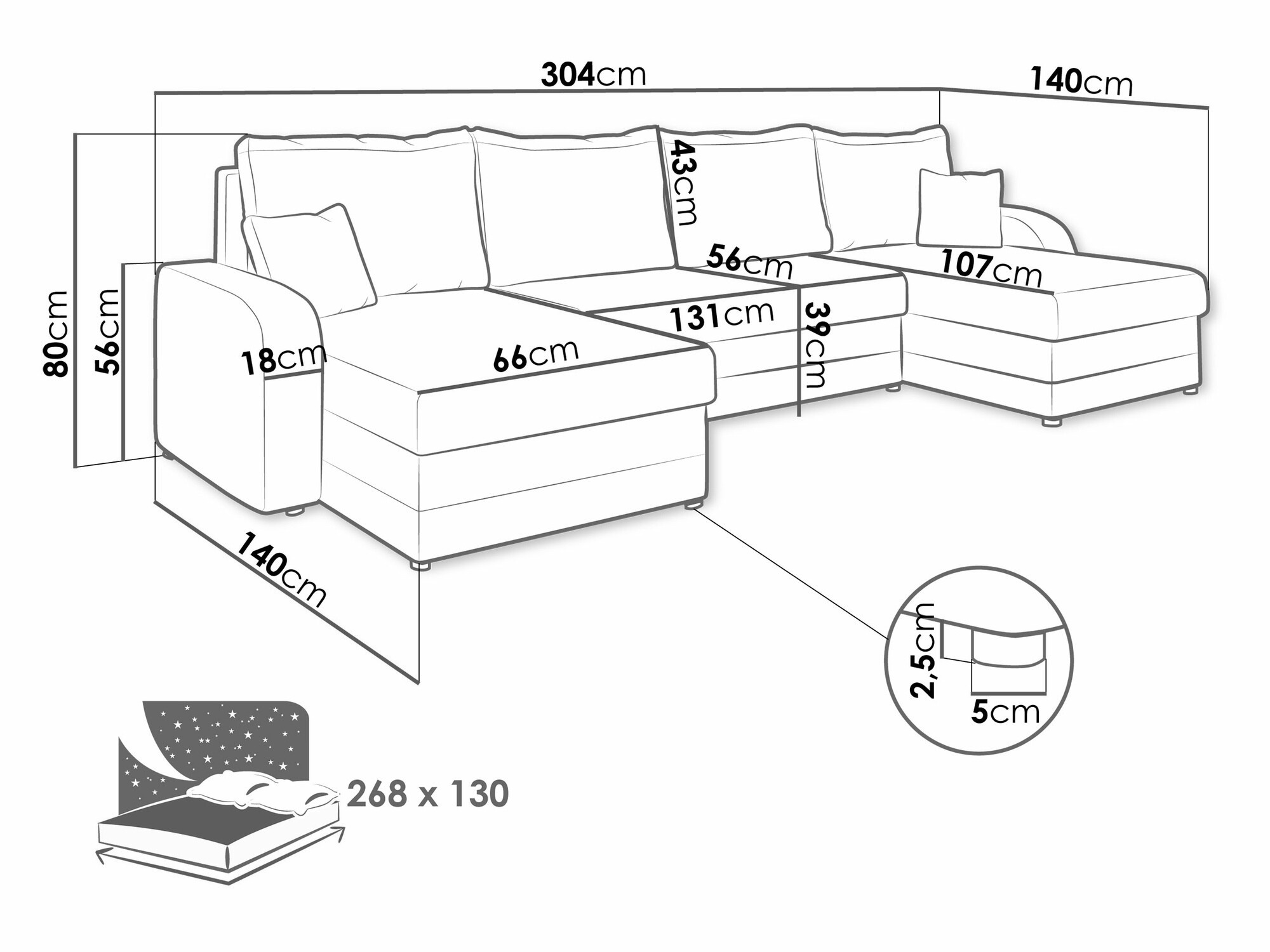 Hjørnesofa Comfivo Melissa IV (Mikrofaza 15 + Mikrofaza 31)