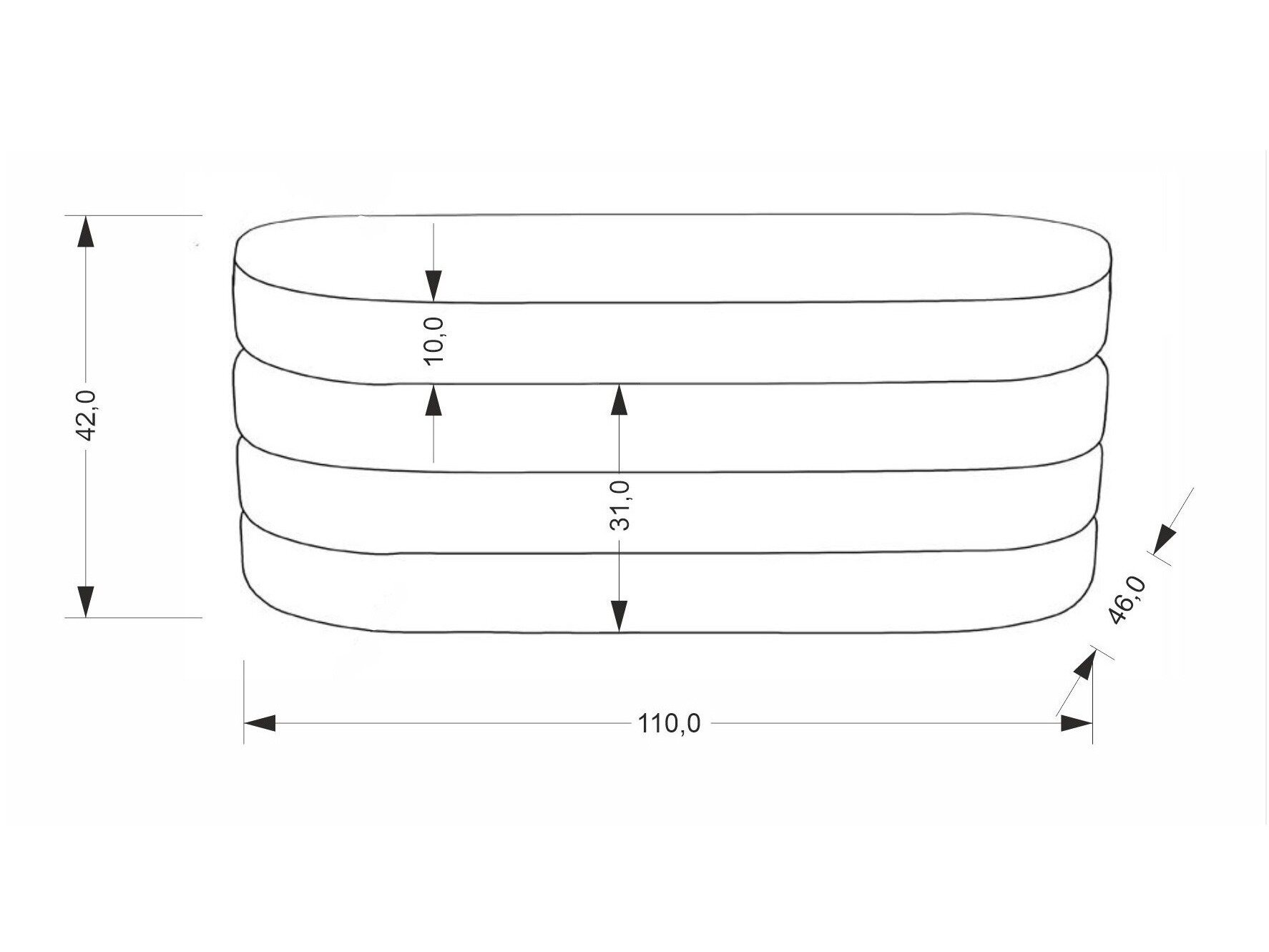 Polstret bænk Houston 2054 (Grå)