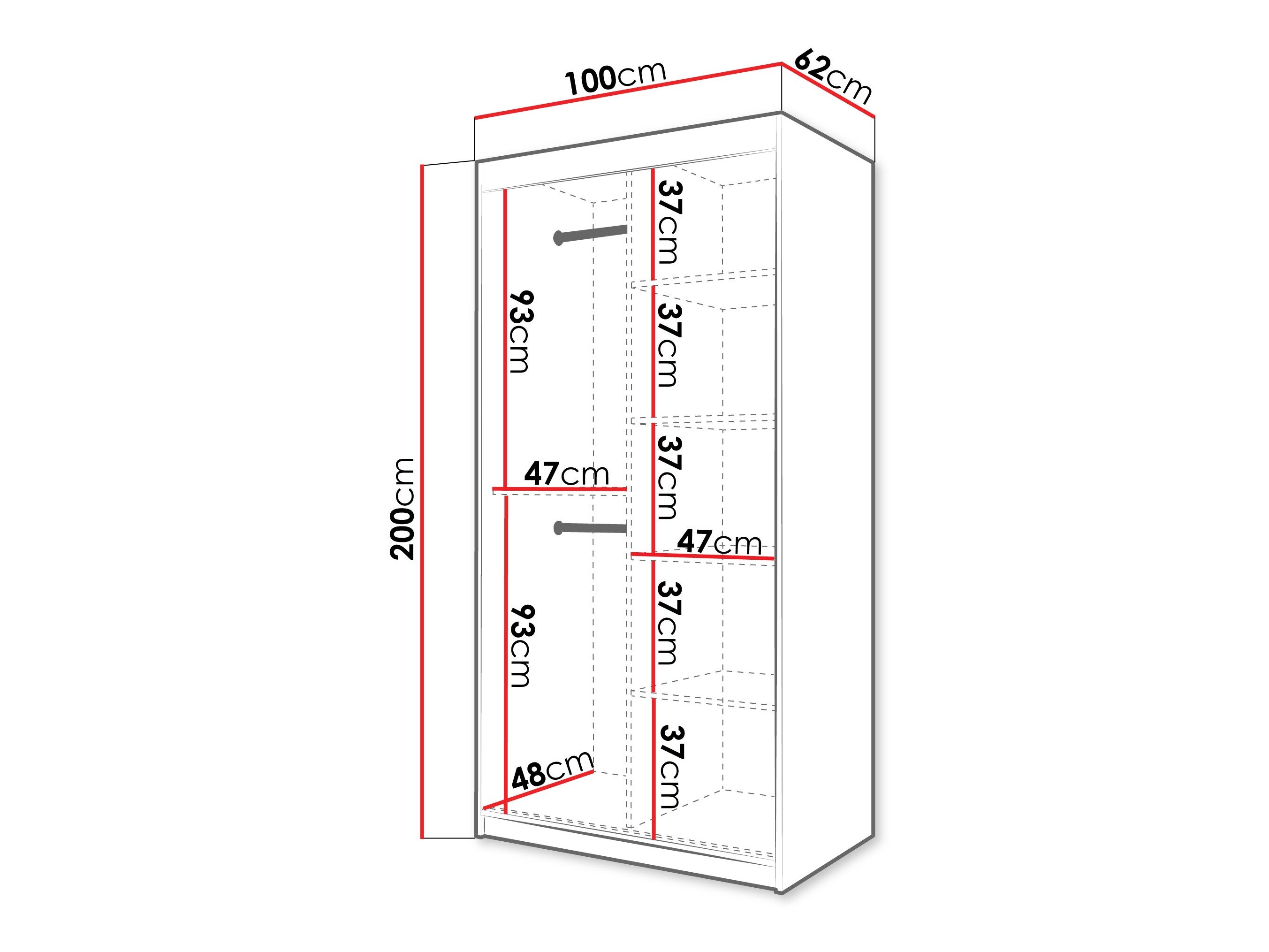 Garderobeskab Hartford 578 (Hvid)