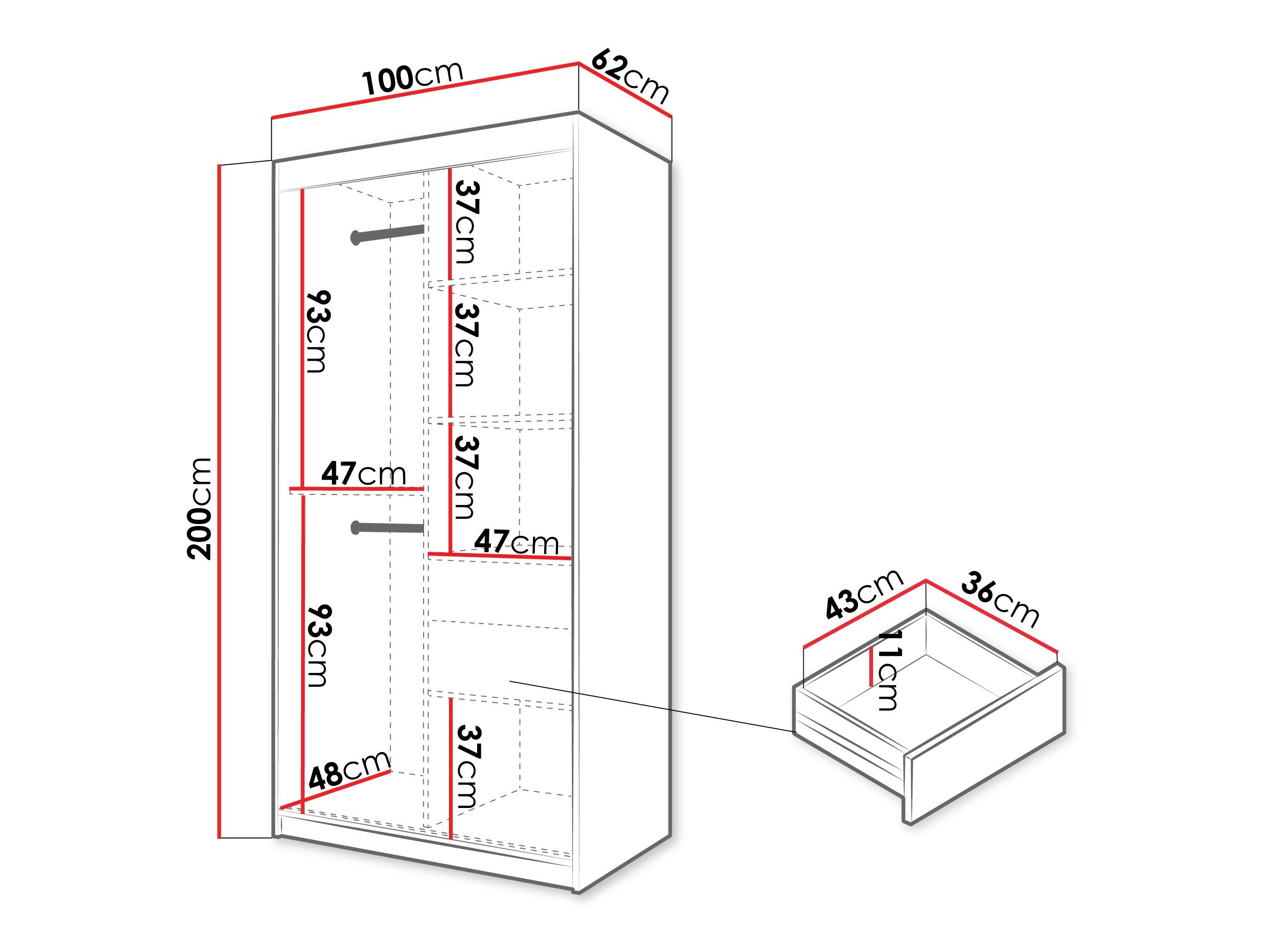 Garderobeskab Hartford 578 (Hvid)