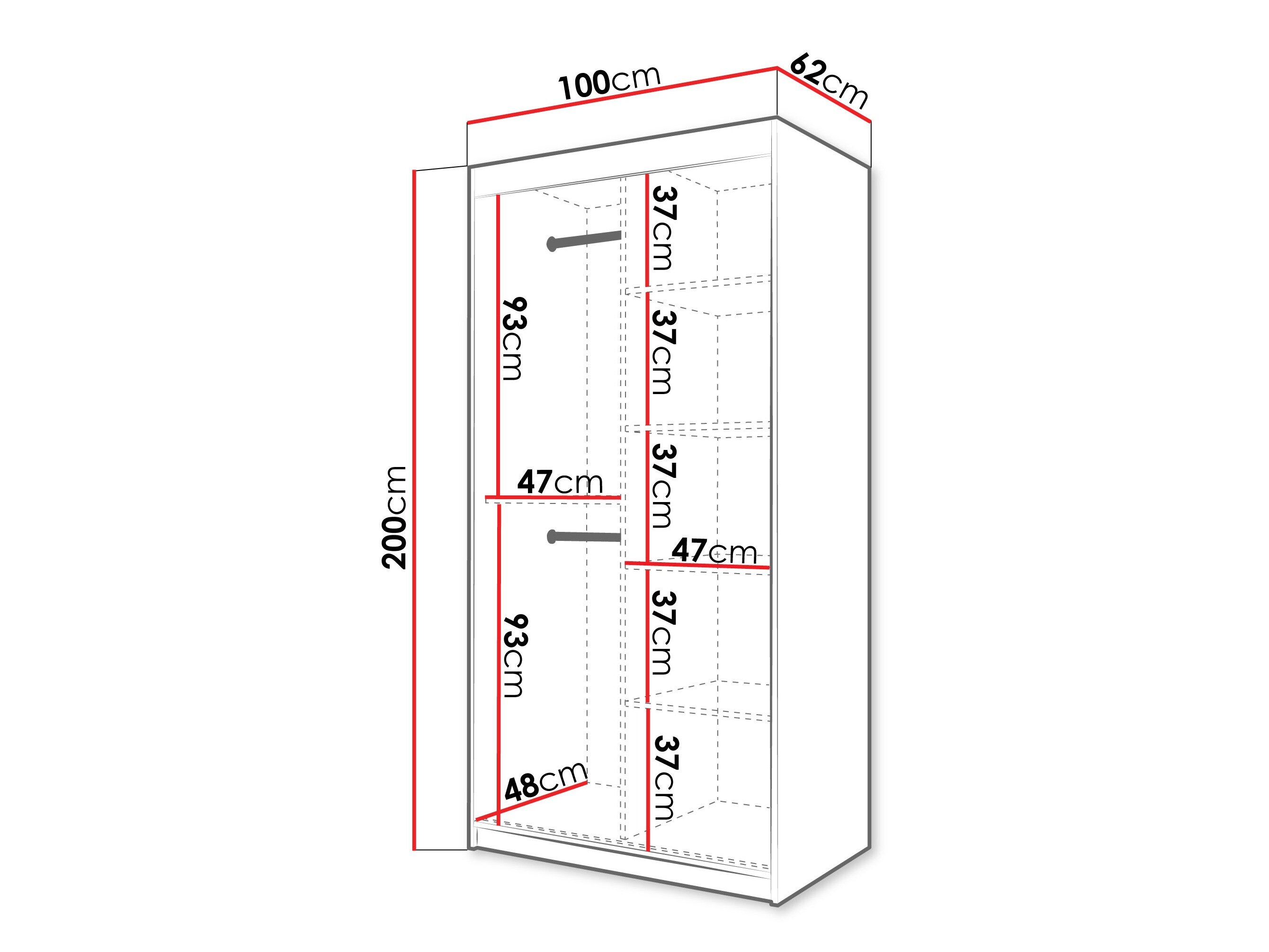 Garderobeskab Hartford 578 (Sonoma eg)