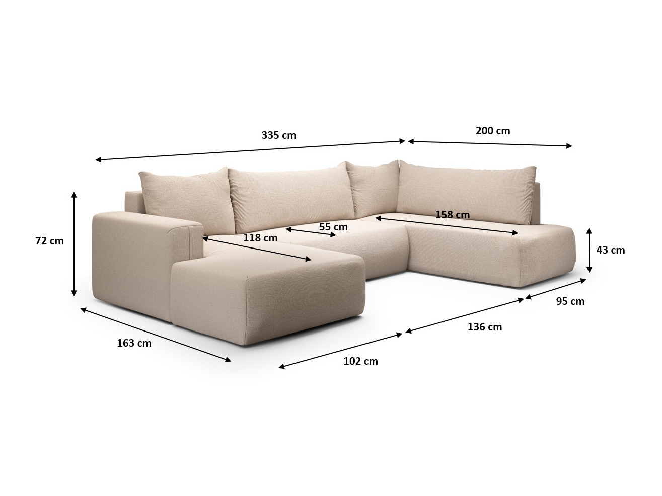 Hjørnesofa Lirdomo 101 (Aragon 03)