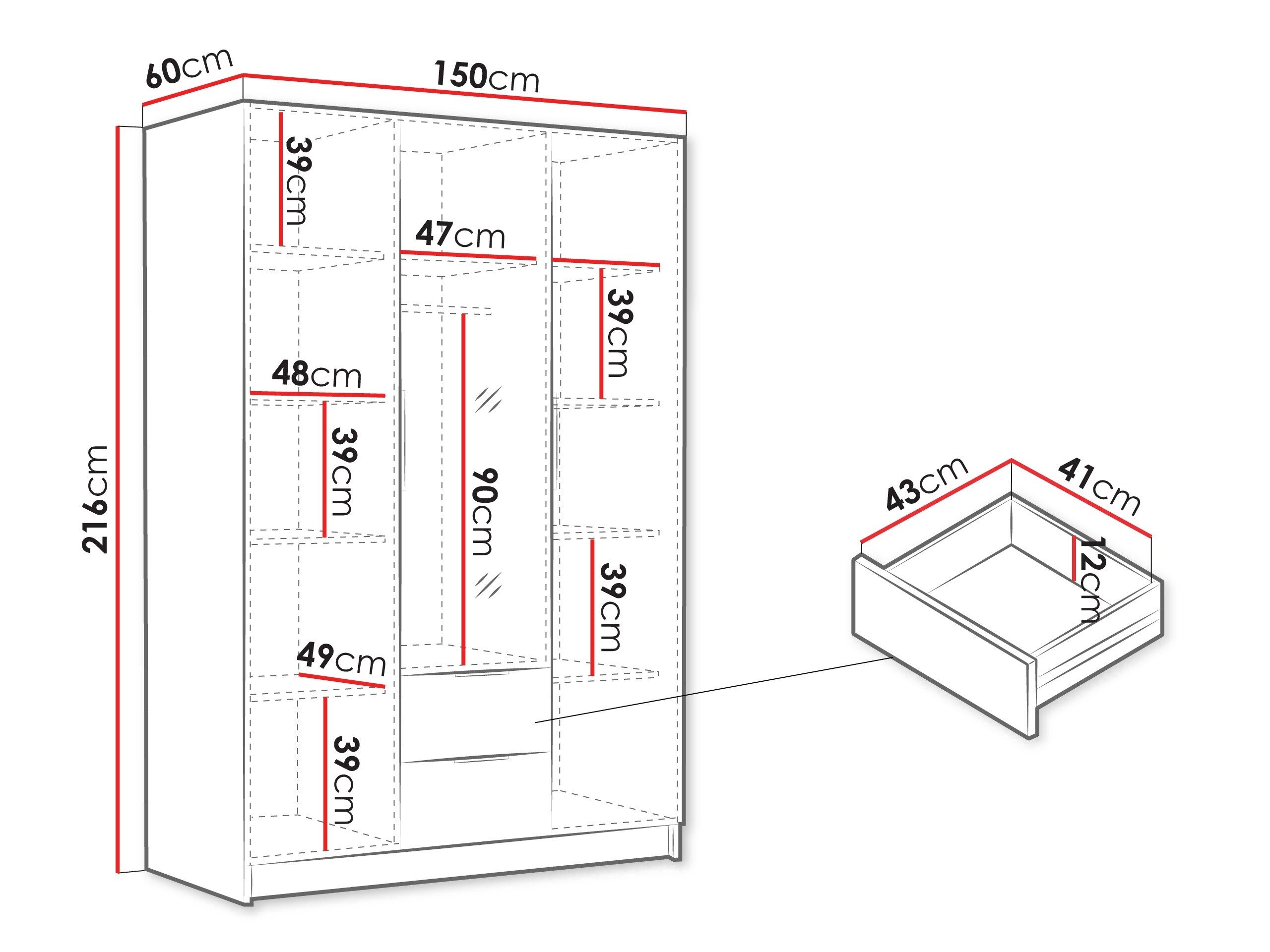 Garderobeskab Closico 199 (Hvid)