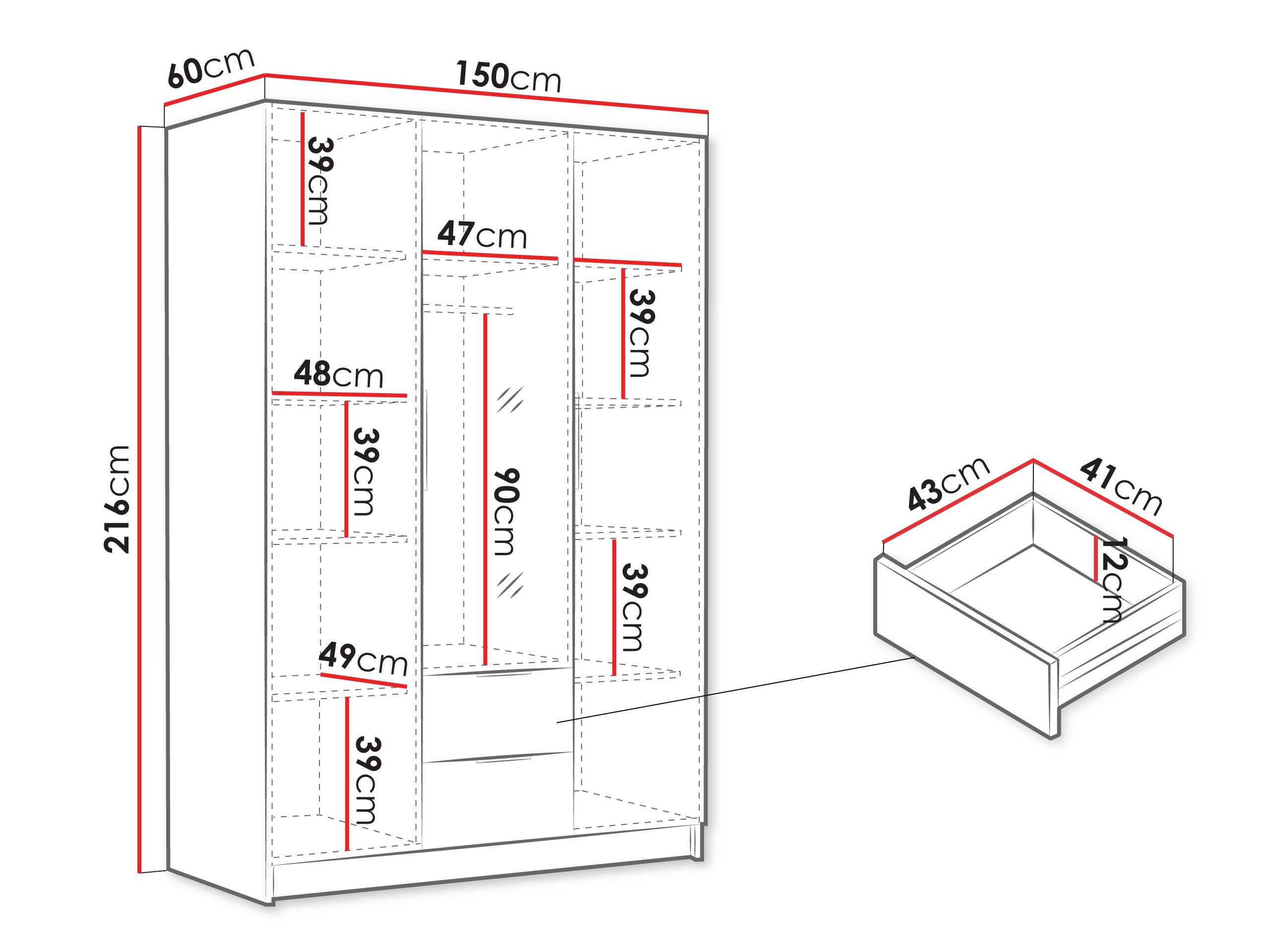 Garderobeskab Closico 199 (Kashmir)