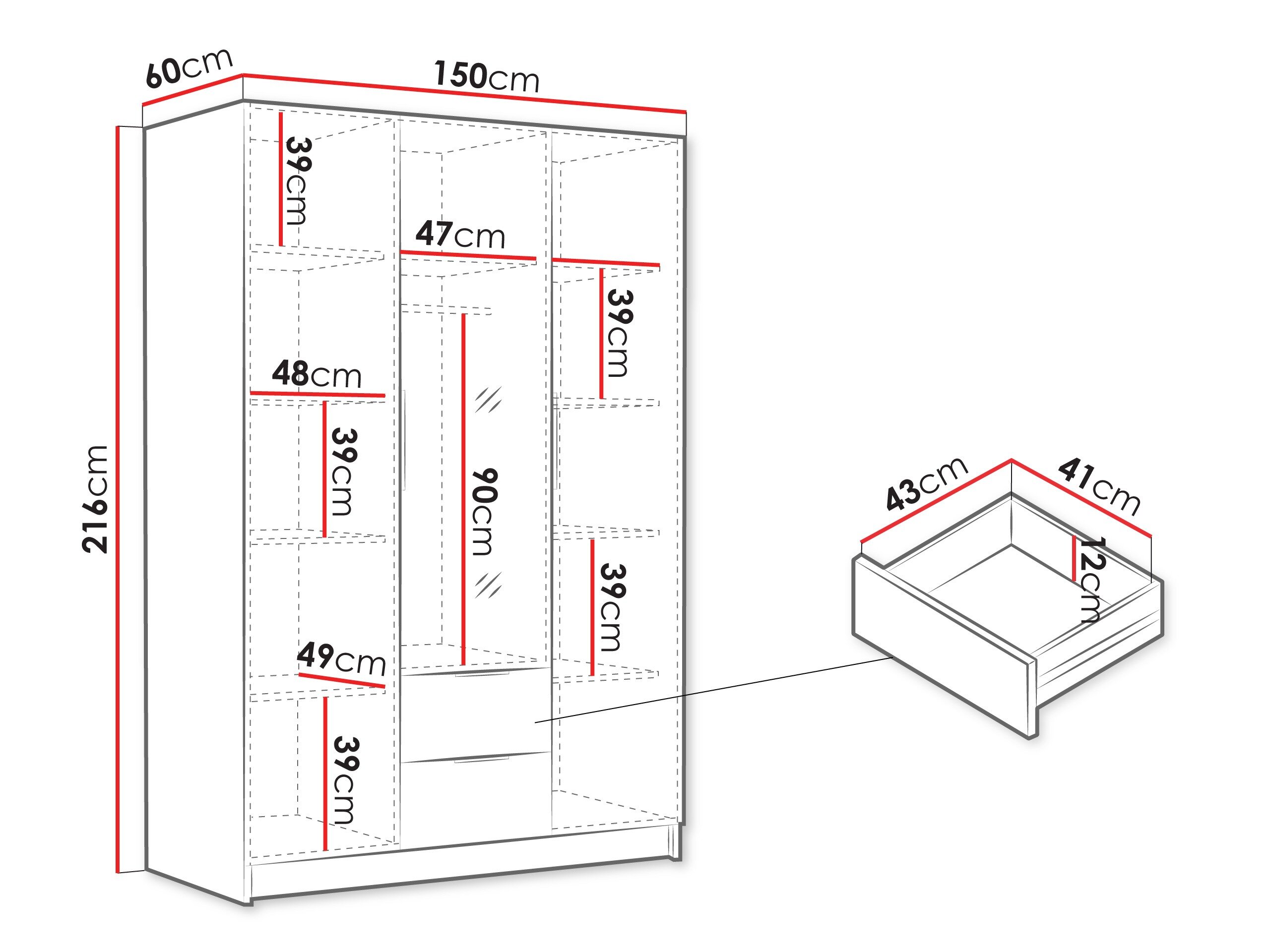 Garderobeskab Closico 199 (Sort)