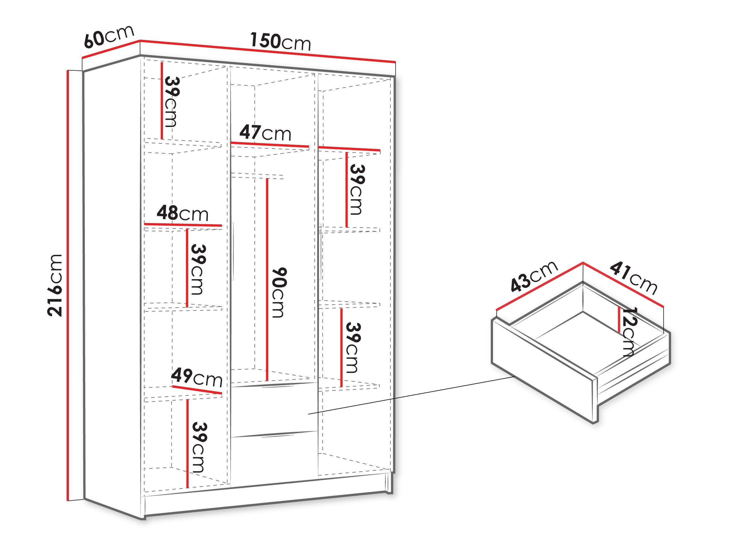 Garderobeskab Closico 200 (Hvid)