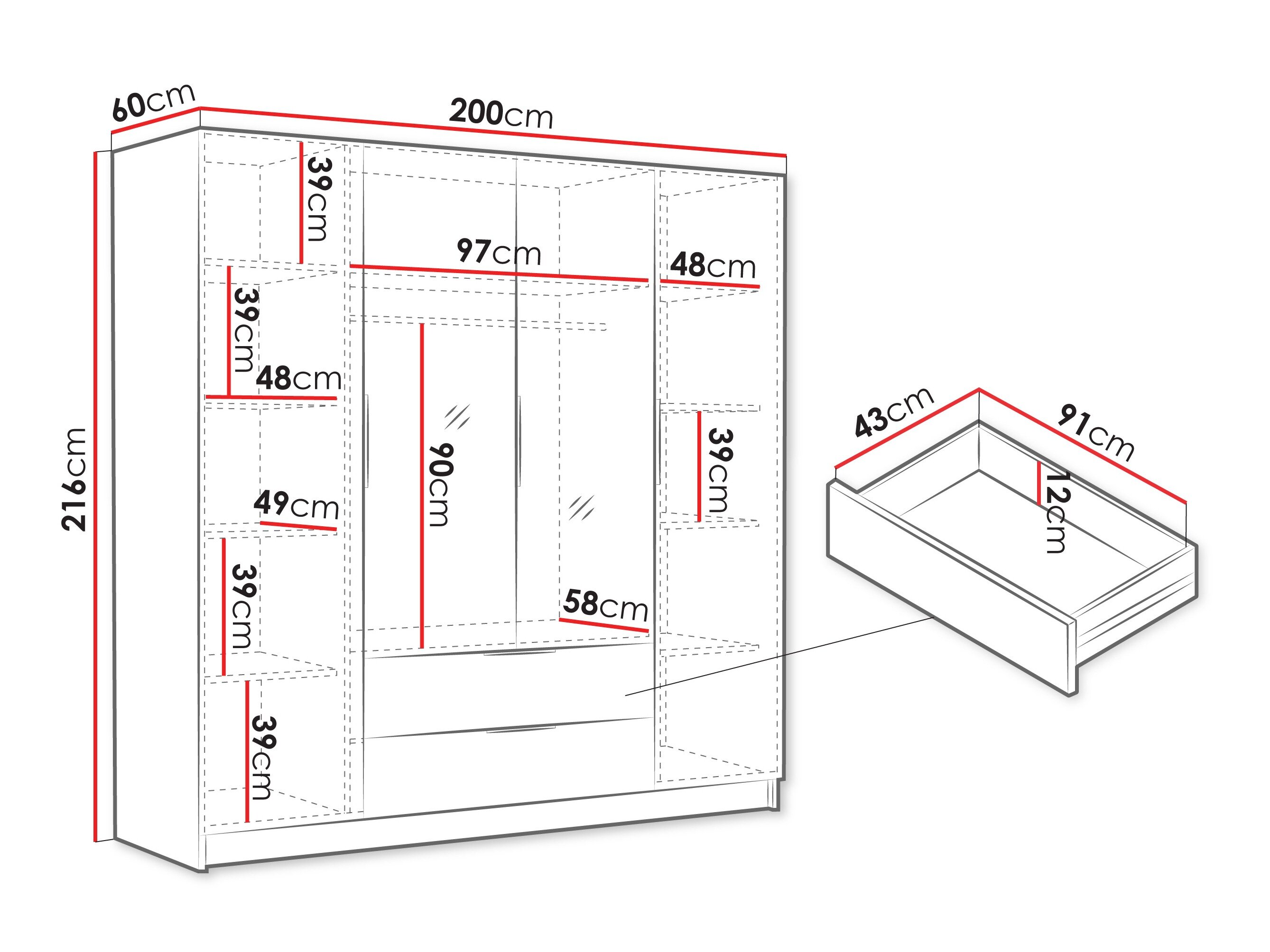 Garderobeskab Closico 201 (Egetræ)