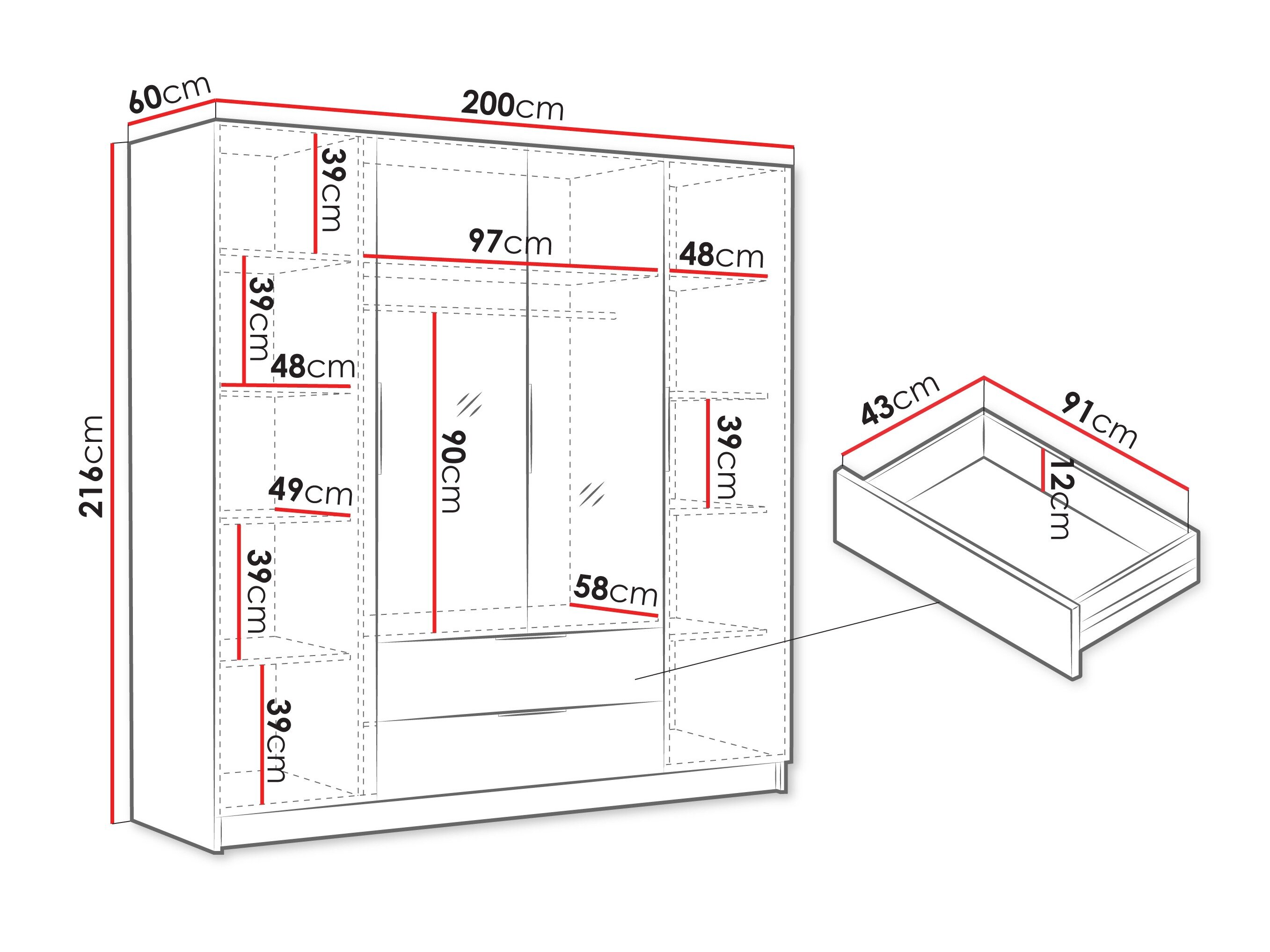 Garderobeskab Closico 201 (Egetræ)