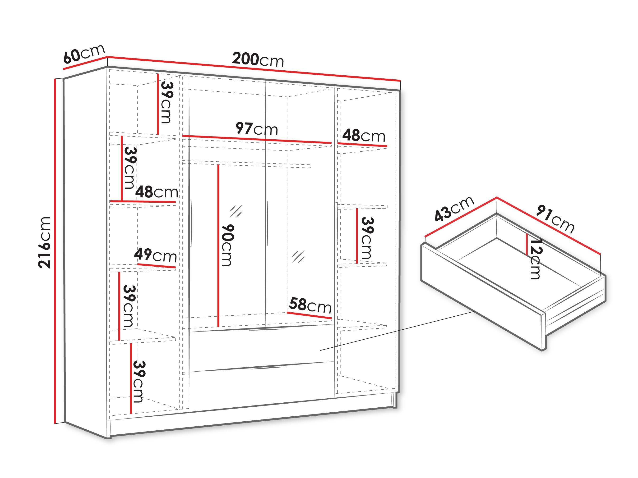 Garderobeskab Closico 201 (Hvid)
