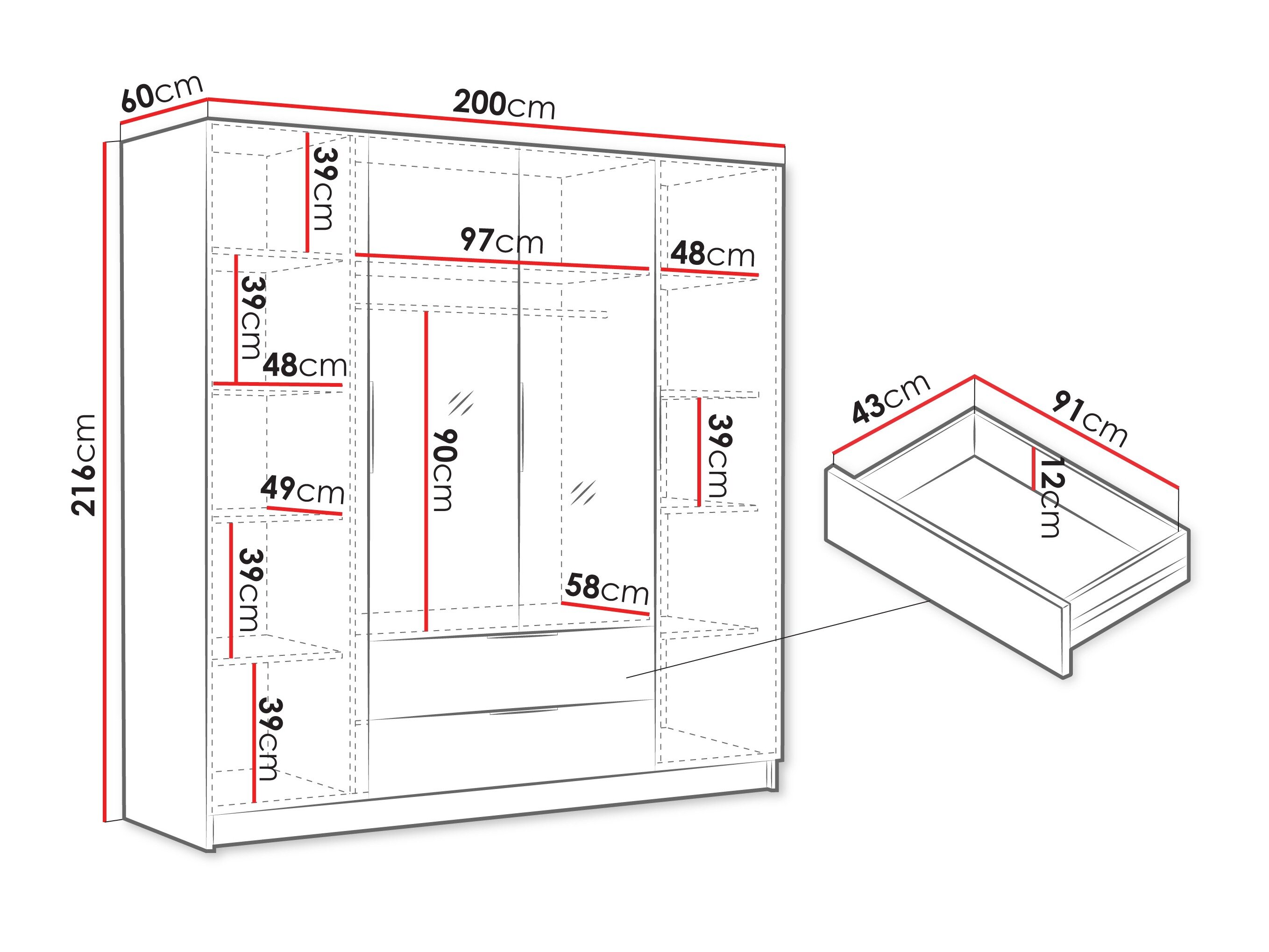 Garderobeskab Closico 201 (Kashmir)